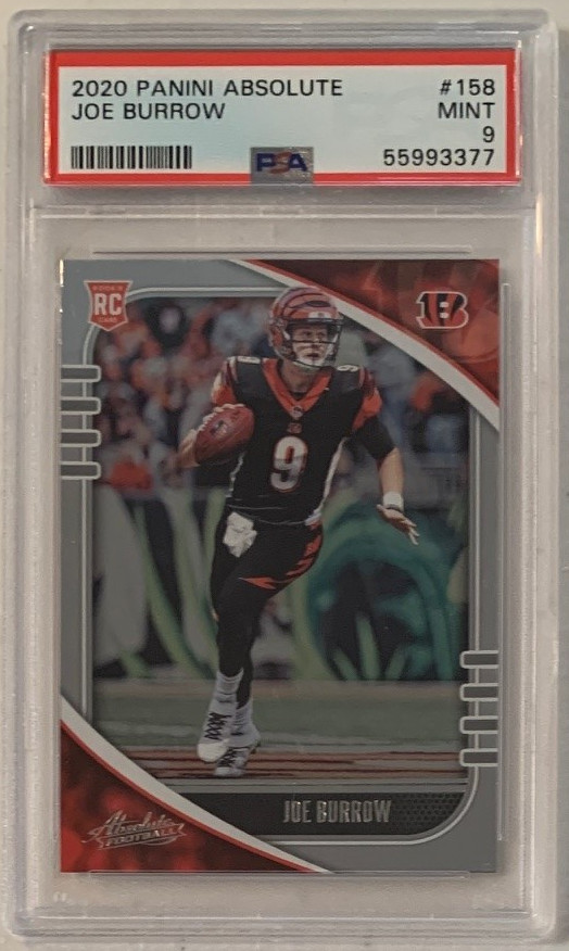 Joe Burrow 2020 Panini Absolute Football Rookie Card RC #158 Graded PSA 9 Joe Burrow 2020 Panini Absolute Football Rookie Card RC #158 Graded PSA 9