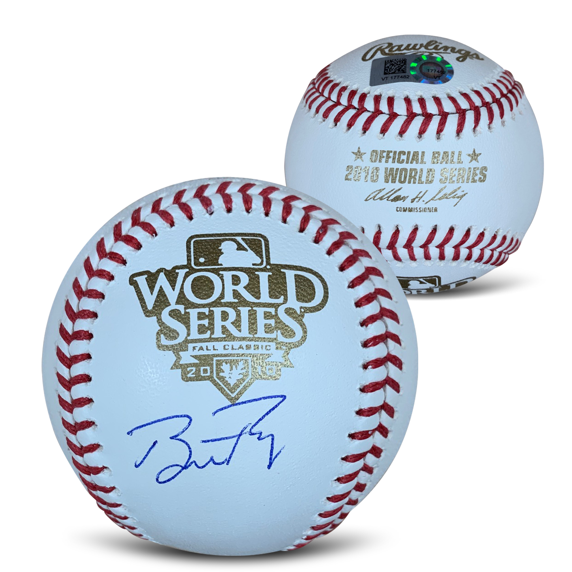Buster Posey Autographed 2010 World Series Signed Baseball MLB Authenticated COA With Display Case