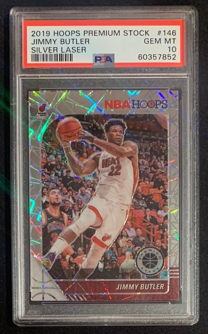 Jimmy Butler 2019 Panini Hoops Premium Silver Laser Prizm Basketball Card #146 Graded PSA 10