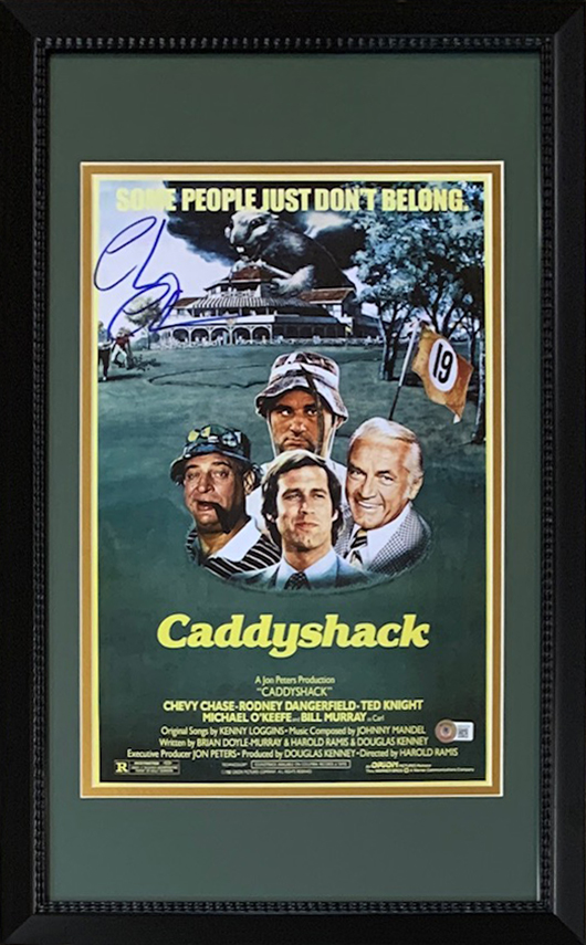 Chevy Chase Autographed Caddyshack Signed Framed 11x17 Movie Poster Beckett Authentication Services COA