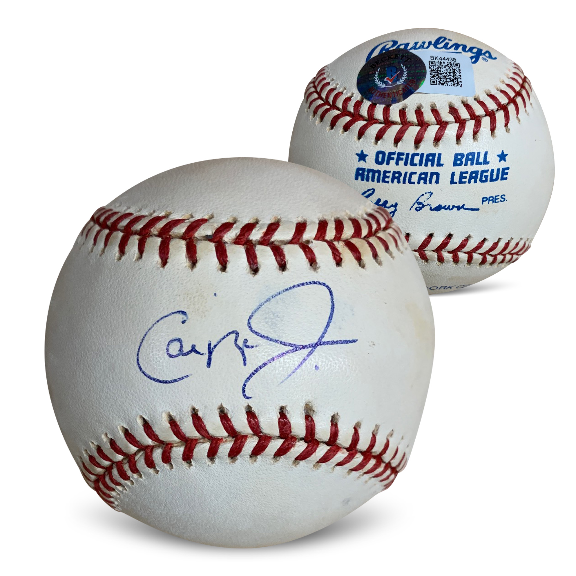 Cal Ripken Jr Autographed American League Signed Baseball Beckett COA With UV Display Case A
