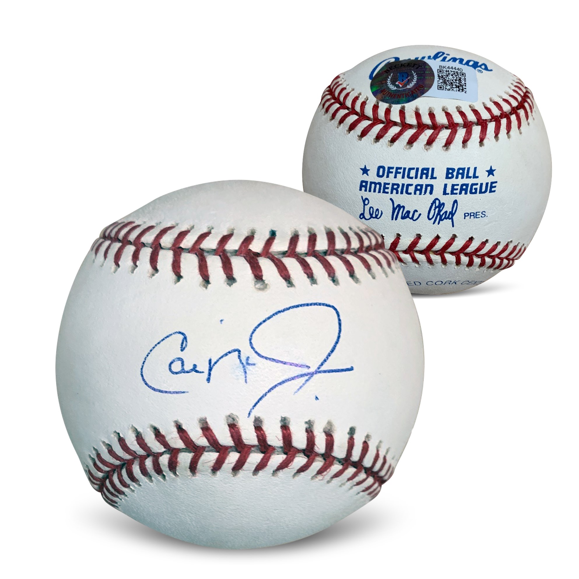 Cal Ripken Jr Autographed American League Signed Baseball Beckett COA With UV Display Case