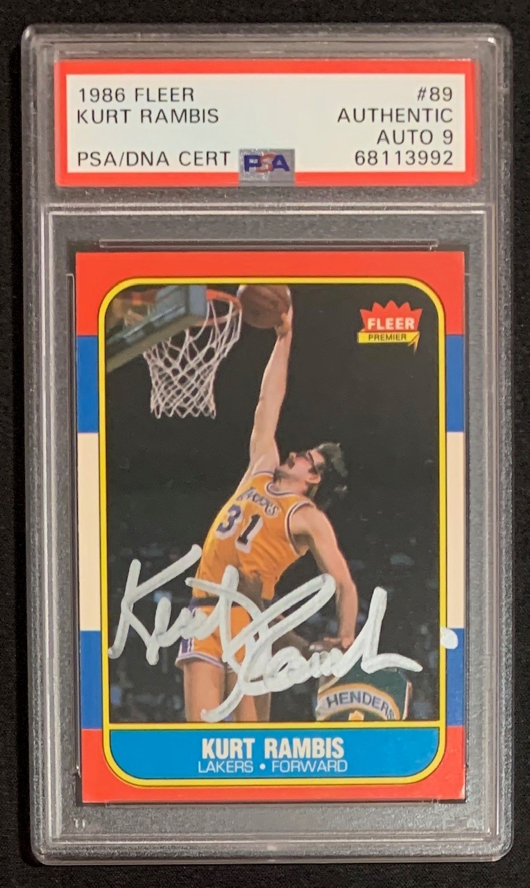 Kurt Rambis 1986 Fleer Basketball Signed Rookie Card #89 Auto Graded PSA 9 Kurt Rambis 1986 Fleer Basketball Signed Rookie Card #89 Auto Graded PSA 9