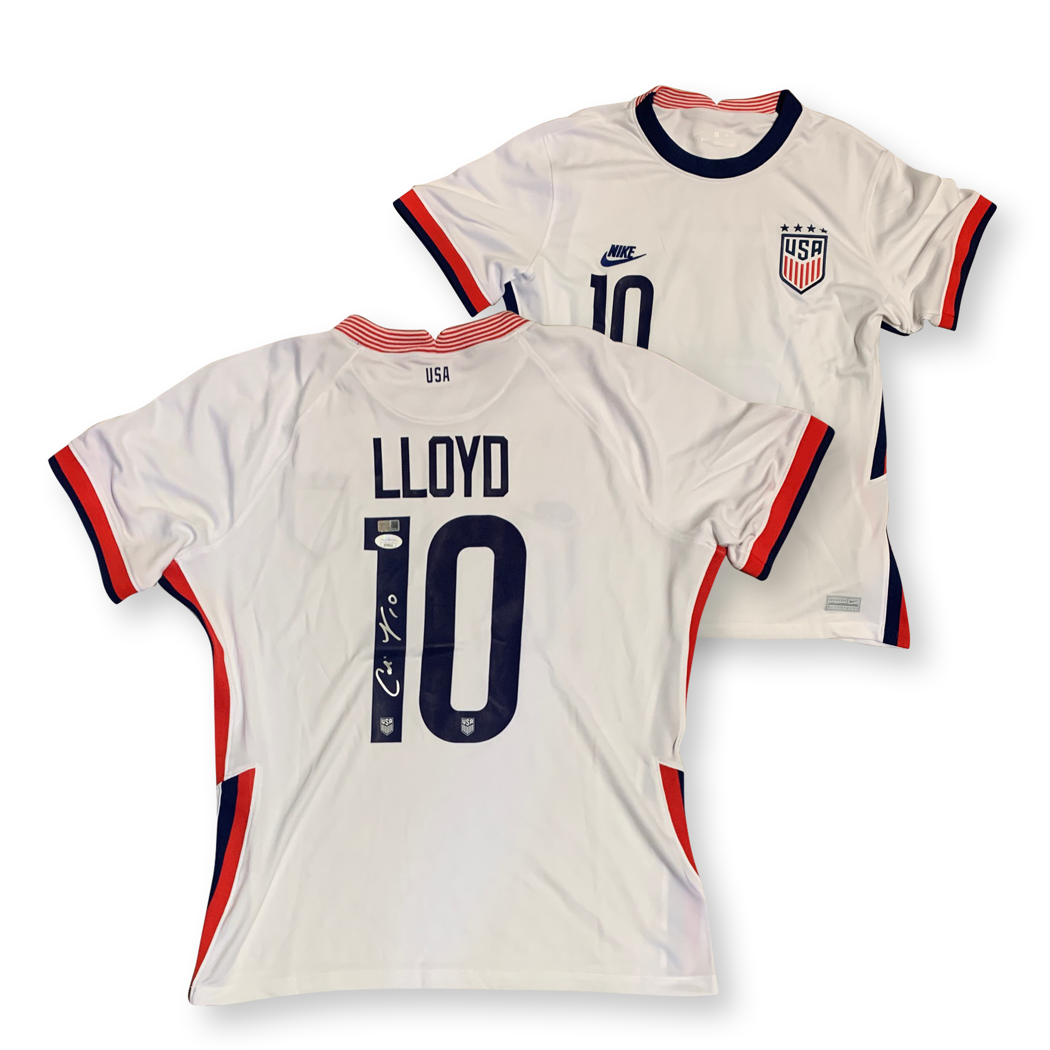 Carli Lloyd Autographed USA Women's Olympic Signed White Nike Soccer Jersey JSA COA