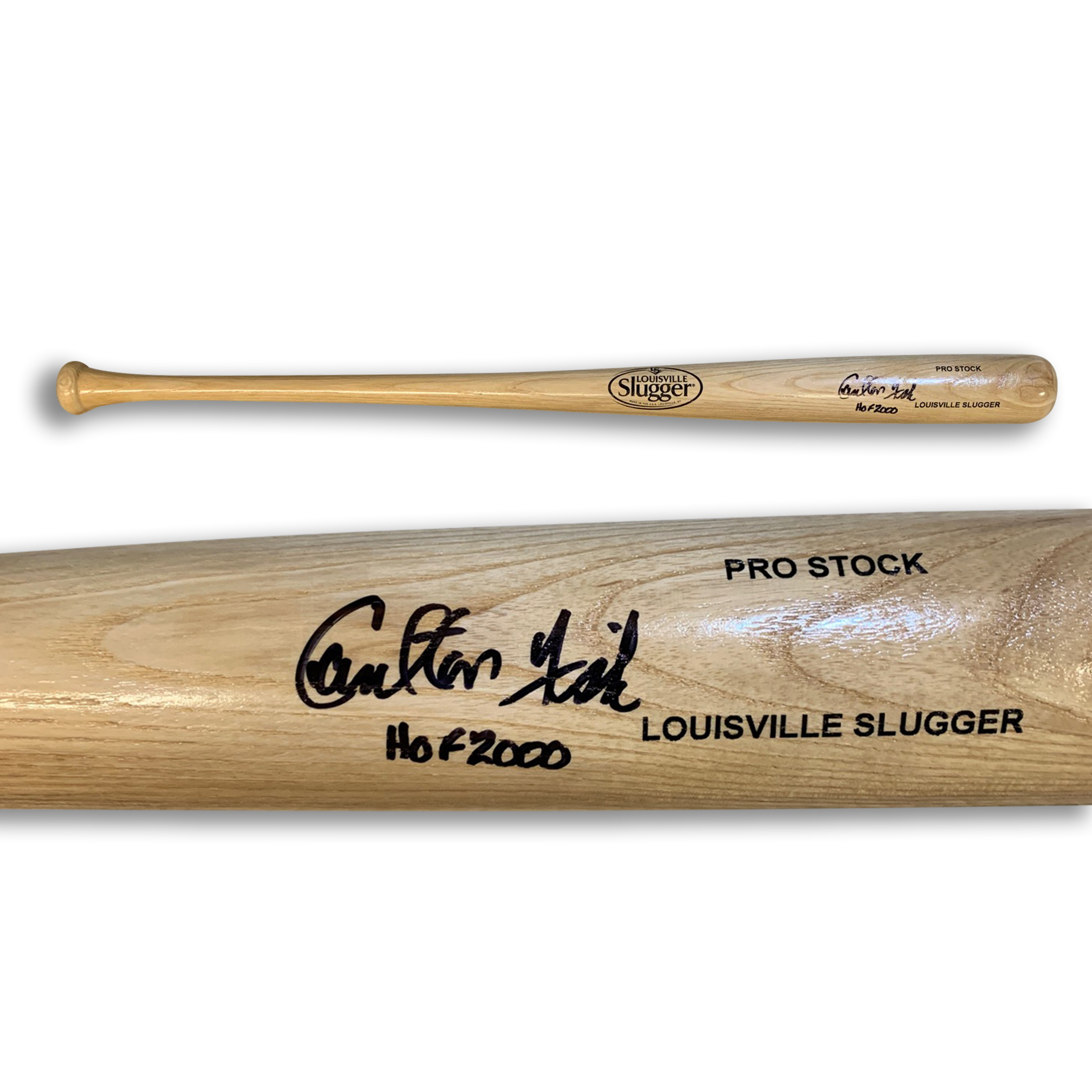 Carlton Fisk Autographed Baseball Signed Bat Hall of Fame HOF 2000 Fanatics Authentic COA