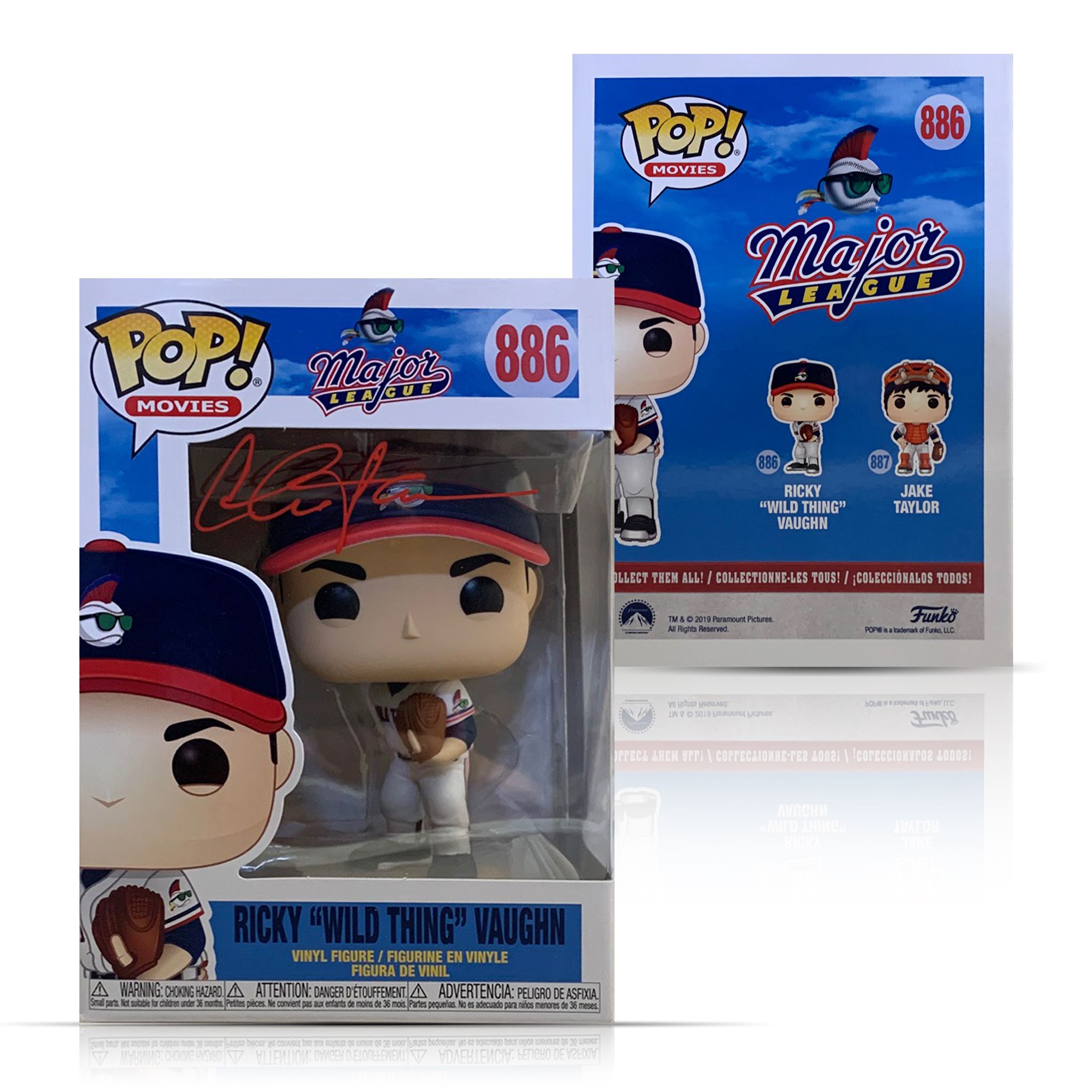 Charlie Sheen Autographed Major League Ricky Vaughn Signed Funko Pop 886 JSA COA Charlie Sheen Autographed Major League Ricky Vaughn Signed Funko Pop 886 JSA COA