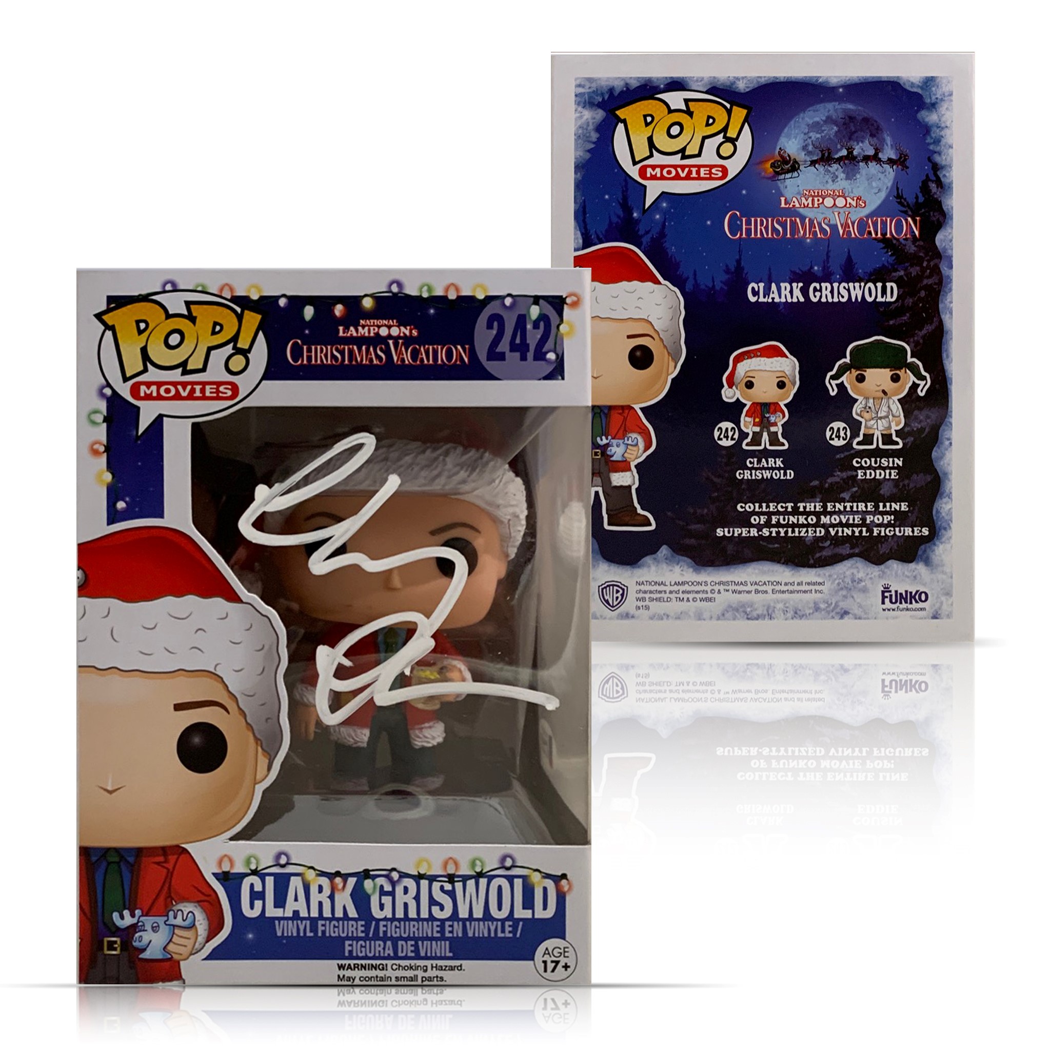 Chevy Chase Autographed Christmas Vacation Signed Funko Pop 242 Beckett COA WHT