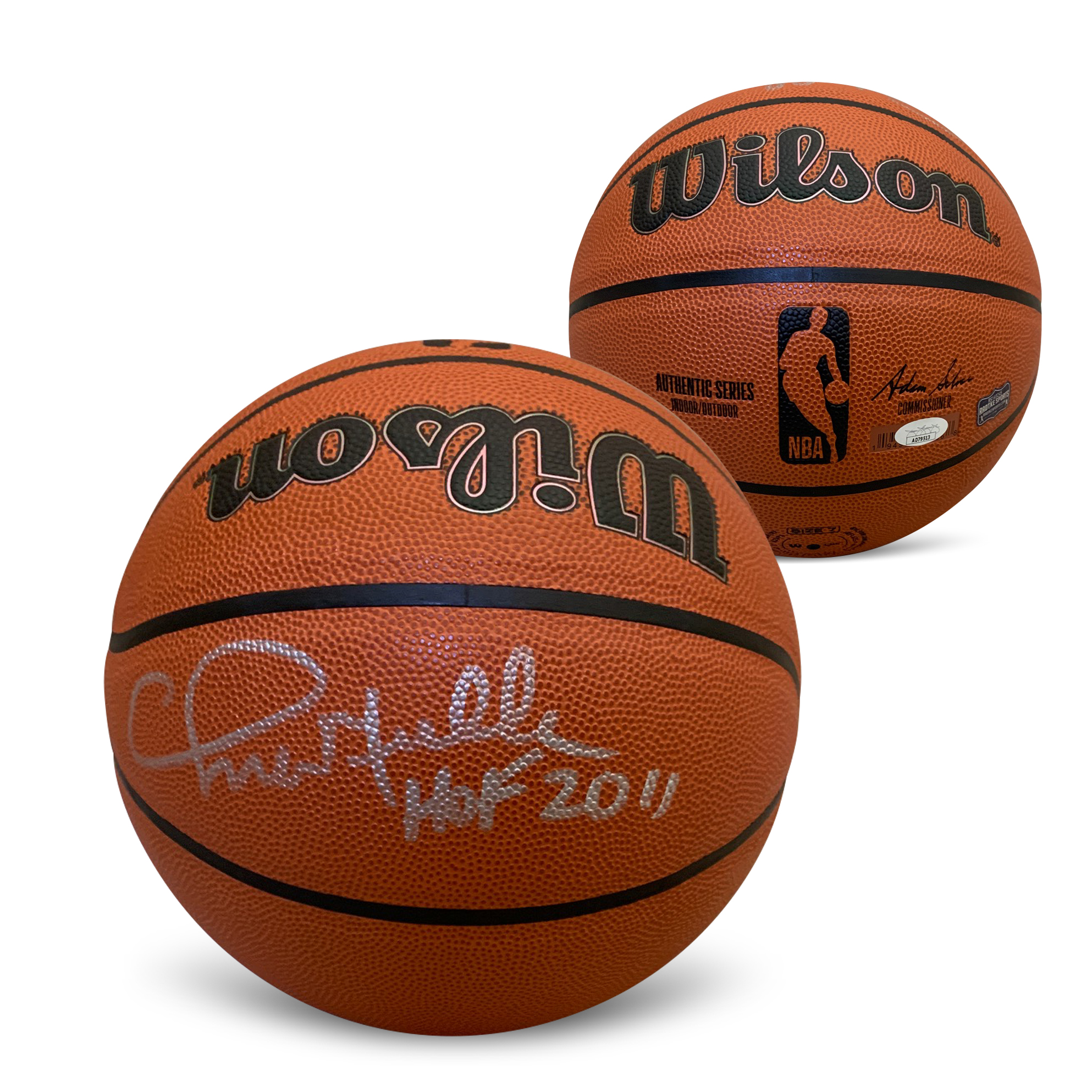 Chris Mullin Autographed NBA Full Size Signed Basketball Hall of Fame HOF 2011 JSA COA UD