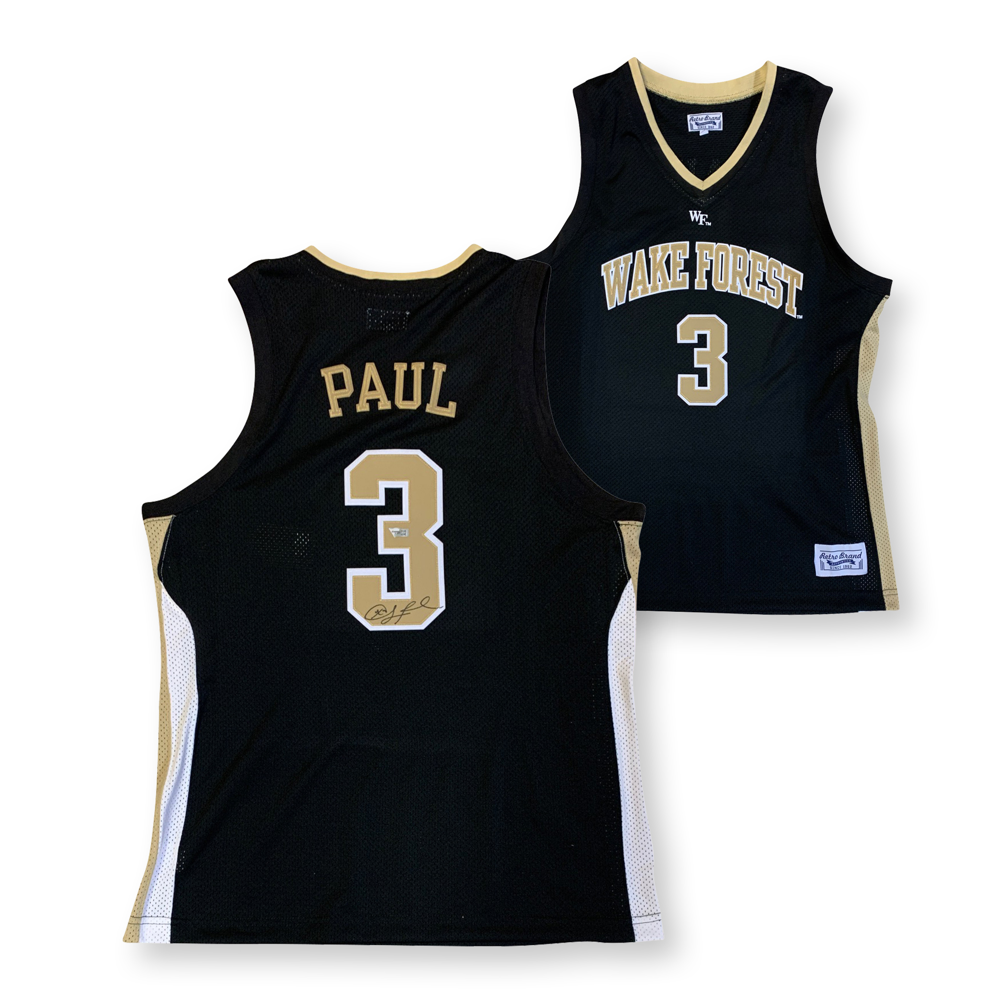 Chris Paul Autographed Wake Forest Demon Deacons Retro Brand Signed Basketball Jersey Fanatics Authentic COA