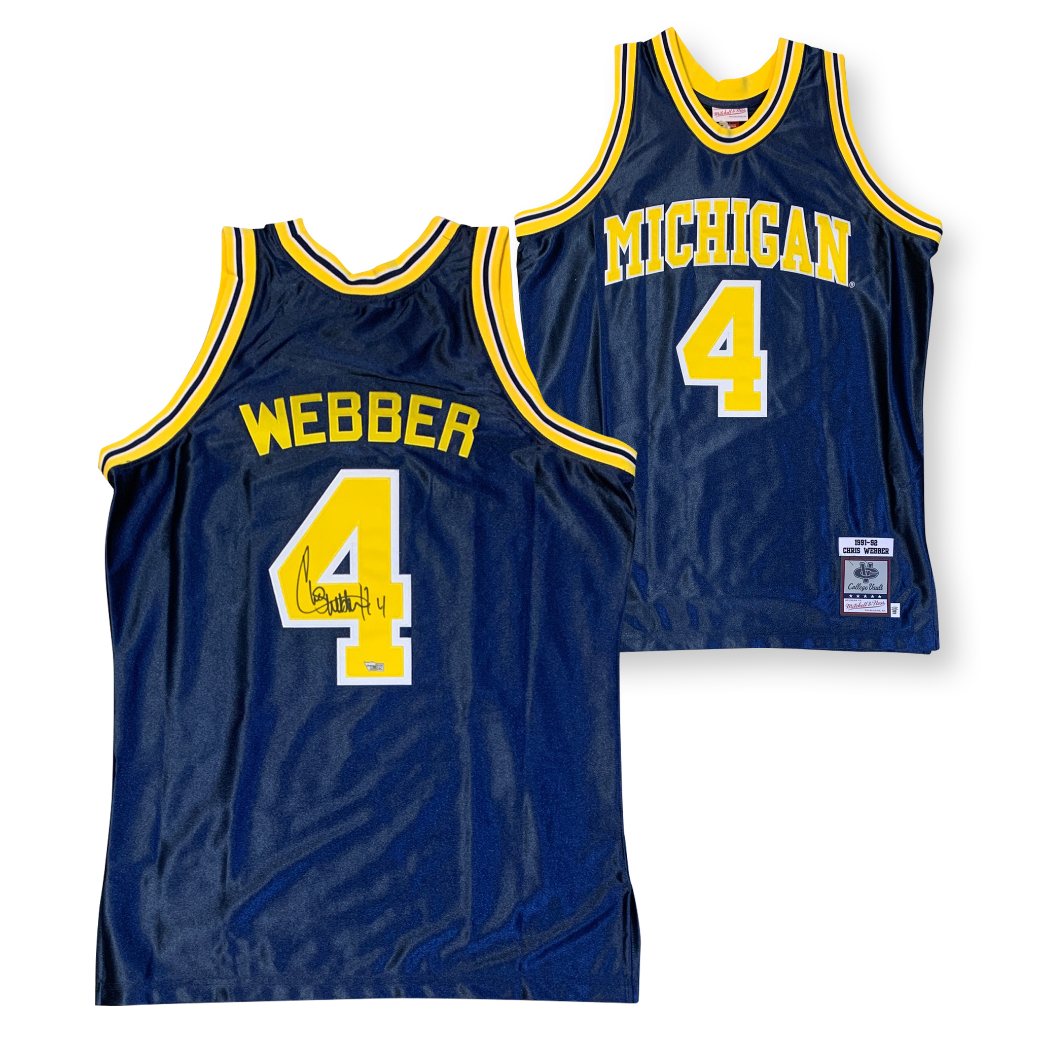 Chris Webber Autographed Michigan Wolverines Signed Mitchell & Ness Basketball Jersey Fanatics Authentic COA Chris Webber Autographed Michigan Wolverines Signed Mitchell & Ness Basketball Jersey Fanatics Authentic COA
