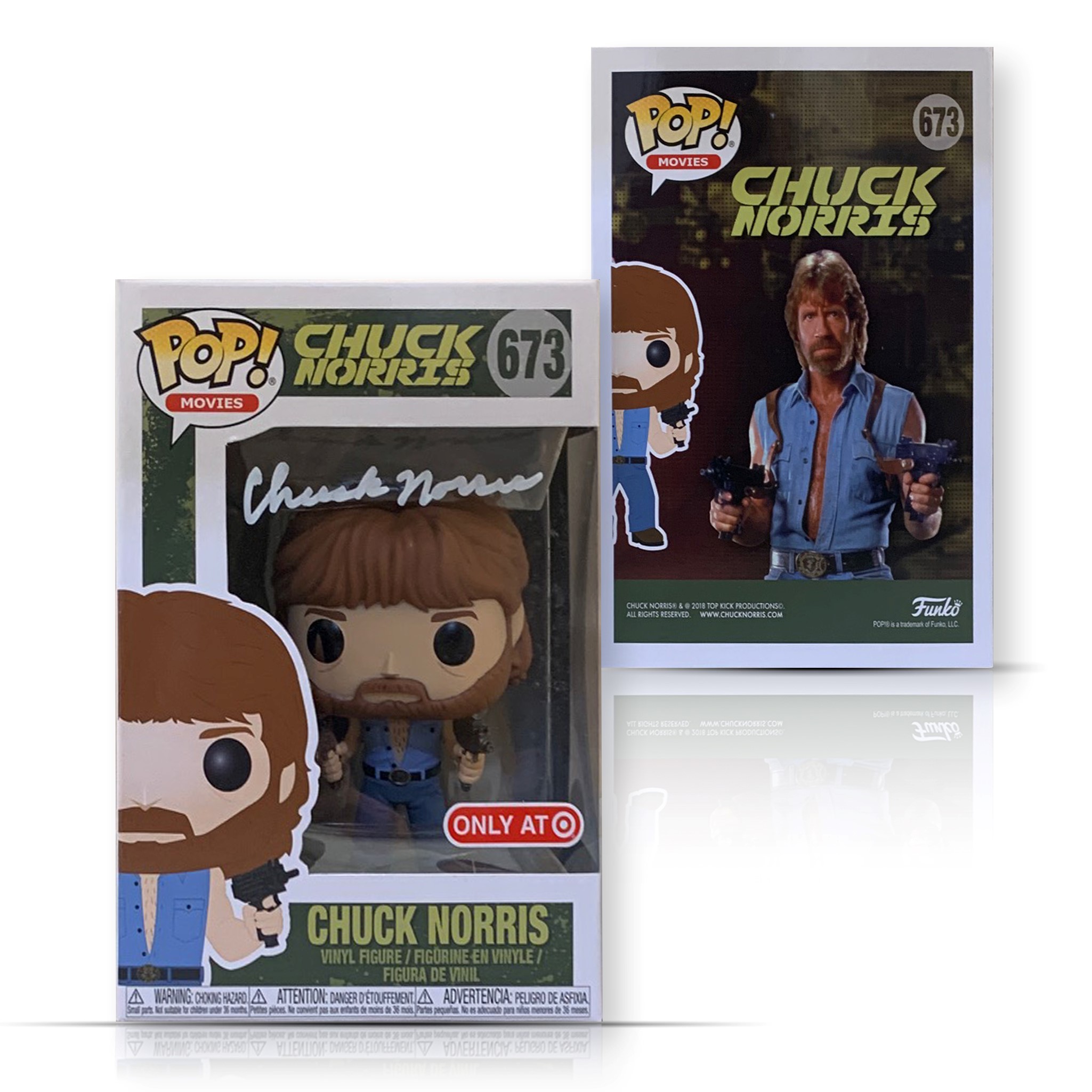 Chuck Norris Autographed Movie Signed Funko Pop 673 JSA COA