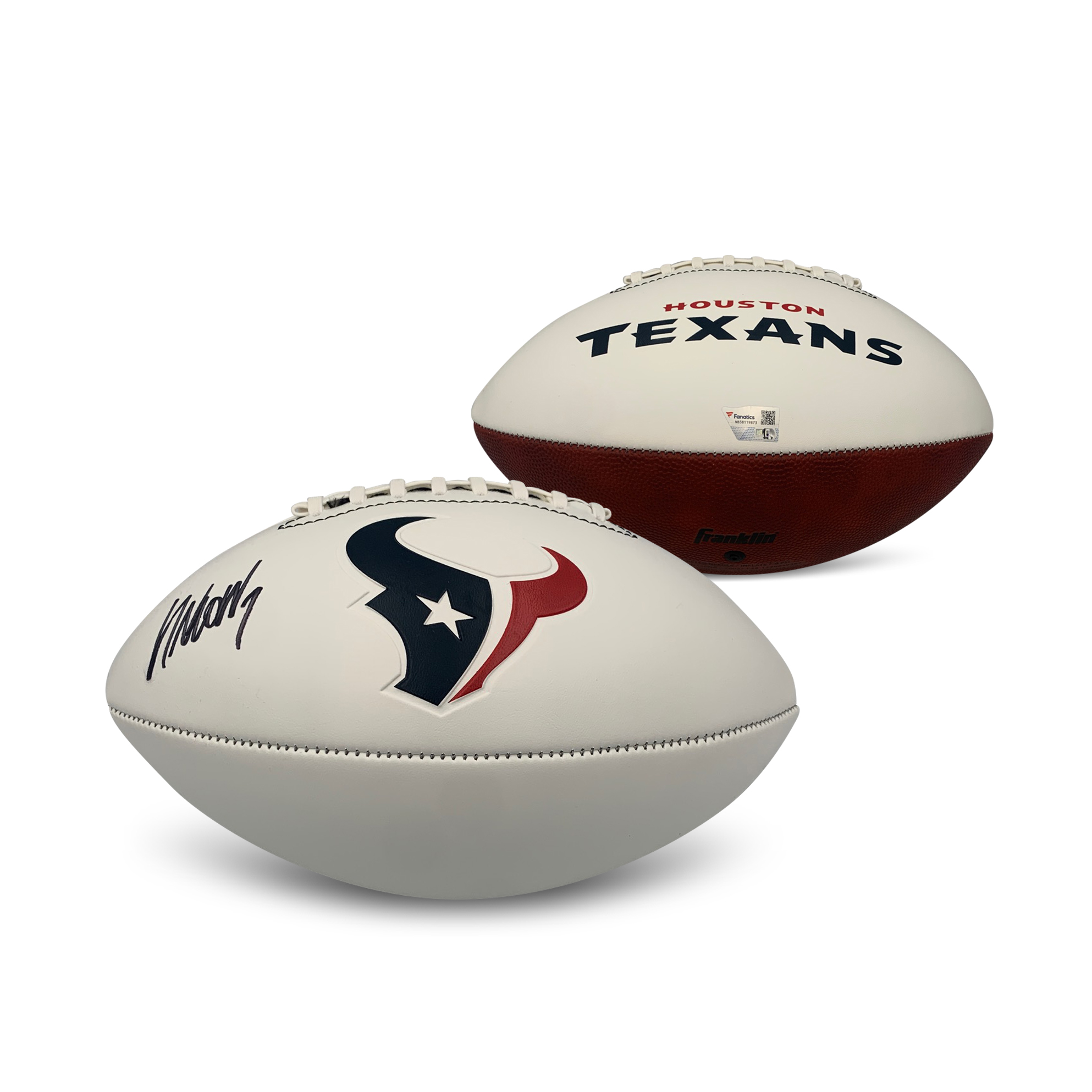 CJ Stroud Autographed Houston Texans Signed Full Size Logo White Football Fanatics Authentic COA