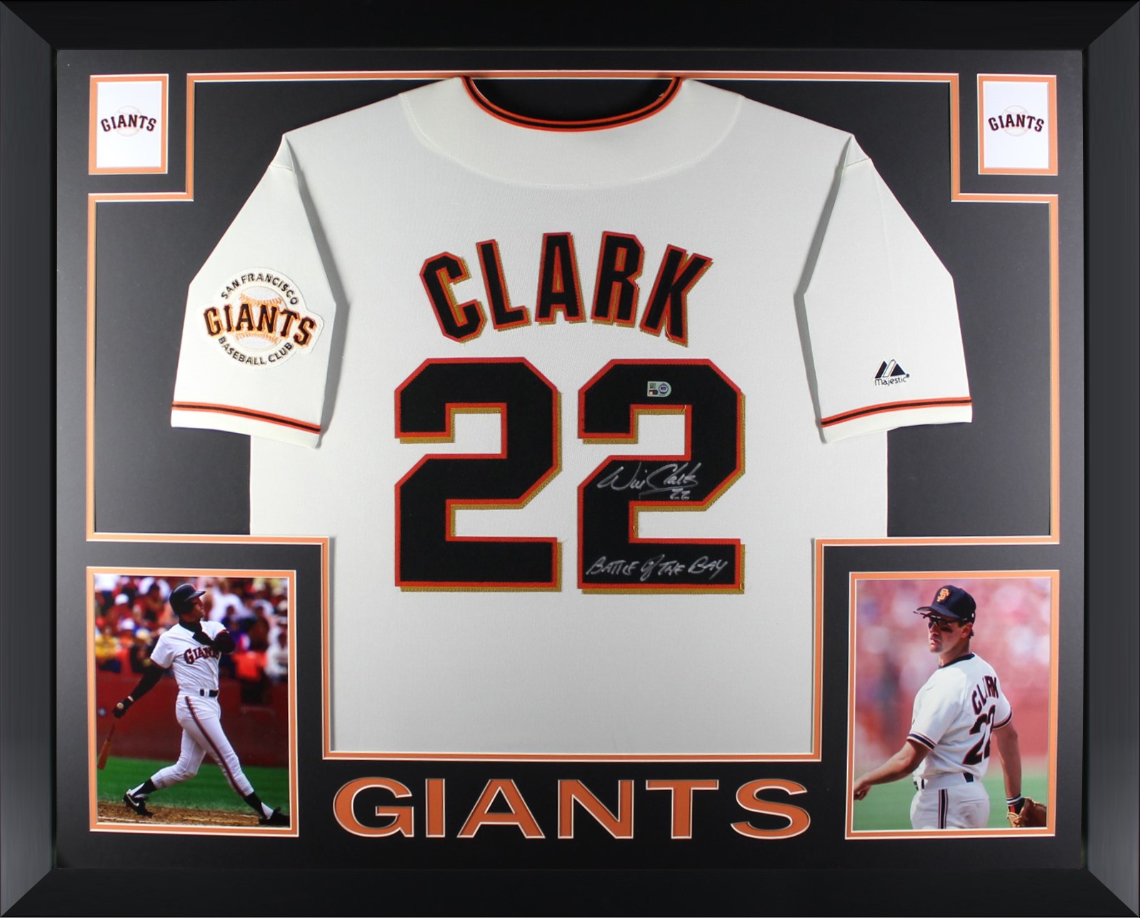 Will Clark Autographed San Francisco Giants Signed Majestic 1989 World Series Baseball Framed Jersey MLB Authenticated COA