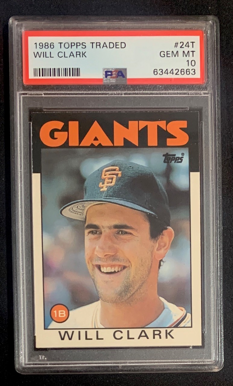 Will Clark 1986 Topps Traded Baseball Rookie Card RC #24T Graded PSA 10