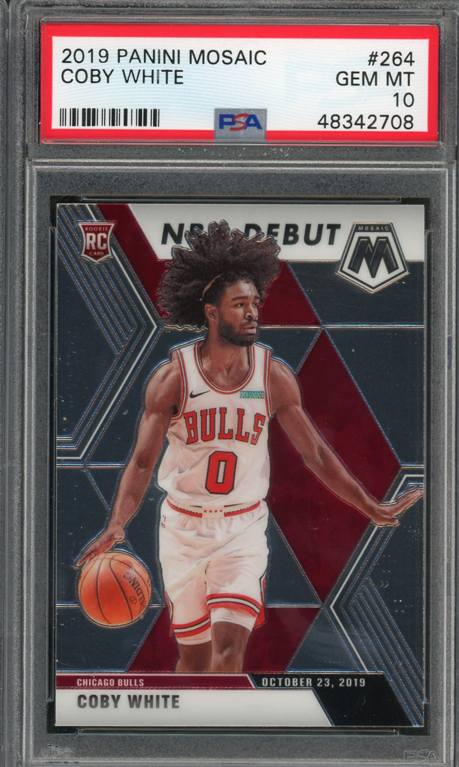 Coby White 2019 Panini Mosaic Basketball Rookie Card RC #264 Graded PSA 10 GEM MINT