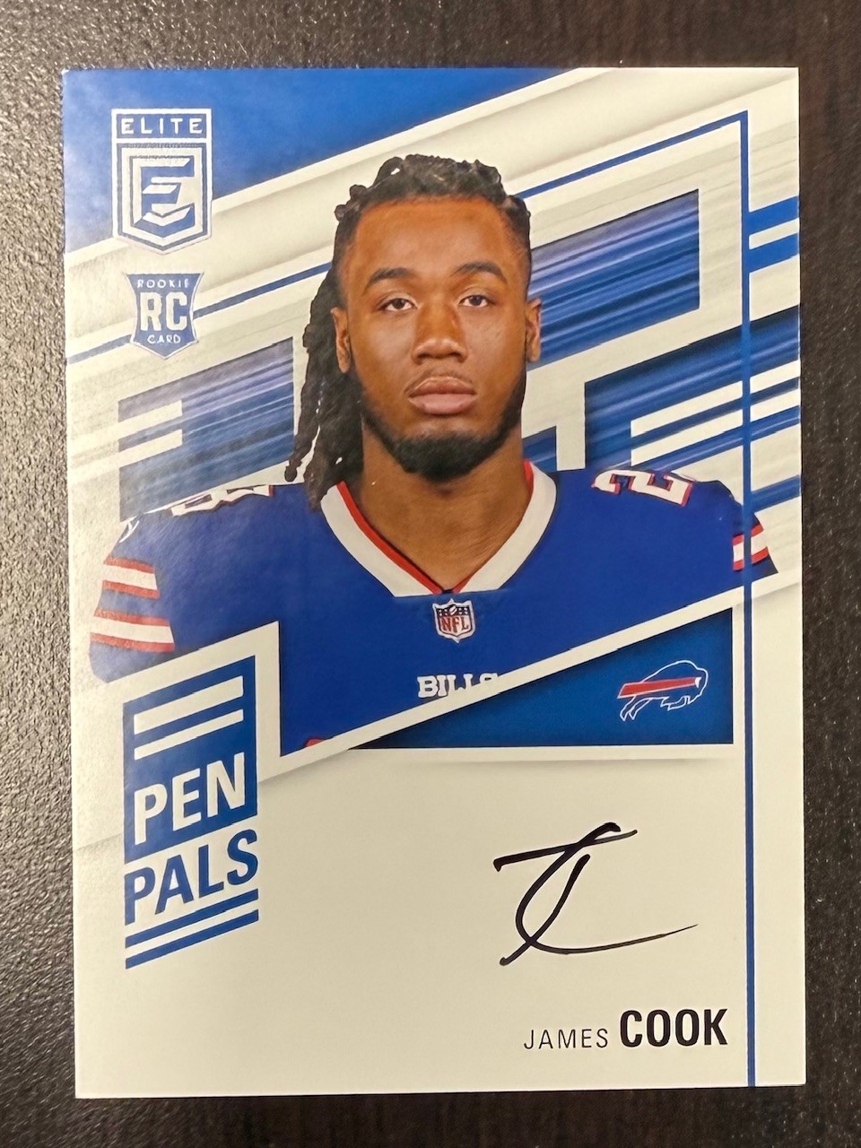 James Cook 2022 Donruss Elite Pen Pals Buffalo Bills Signed Football Rookie Card #PP-JC Auto