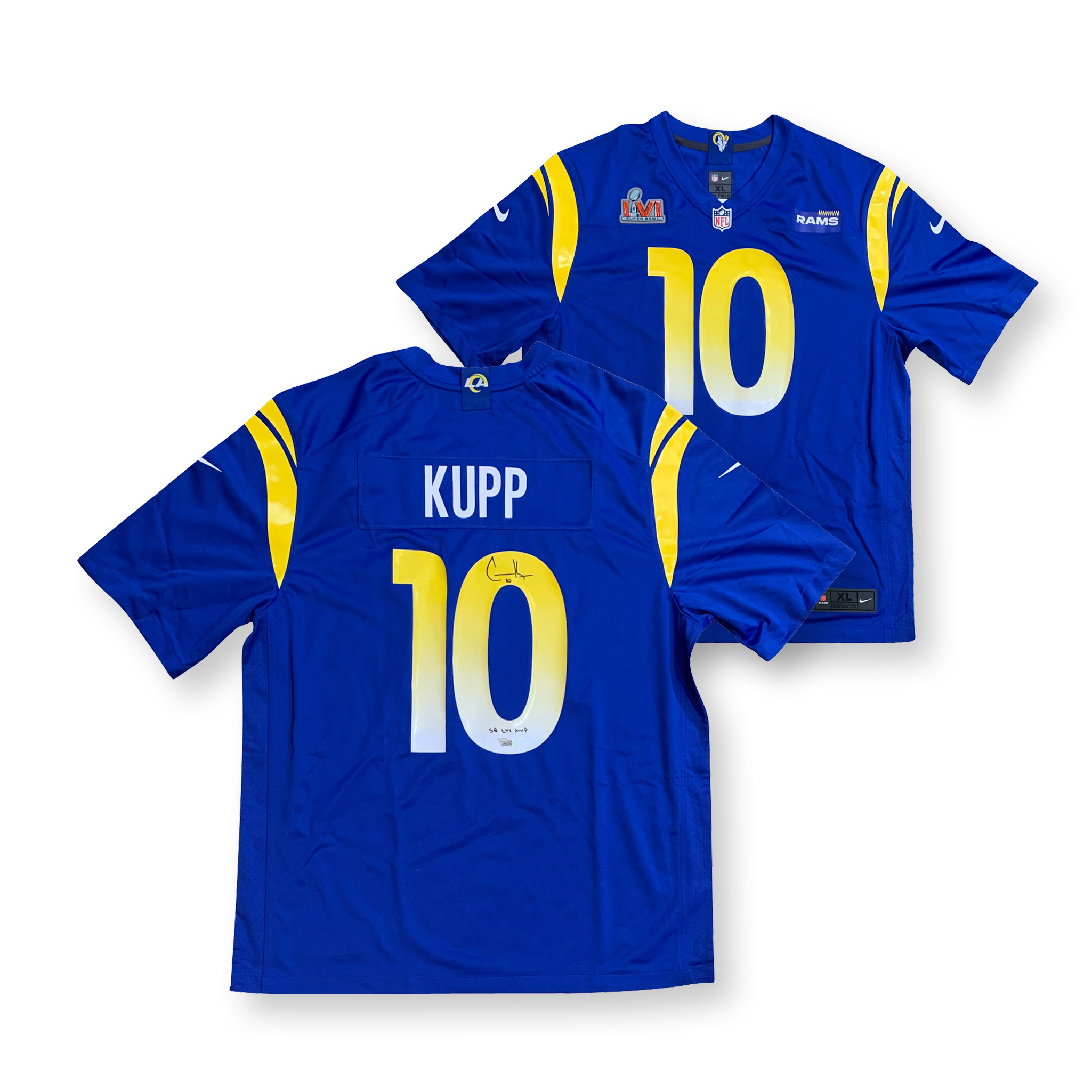 Cooper Kupp Autographed Los Angeles Rams Super Bowl LVI 56 MVP Signed Nike Game Football Jersey Fanatics Authentic COA