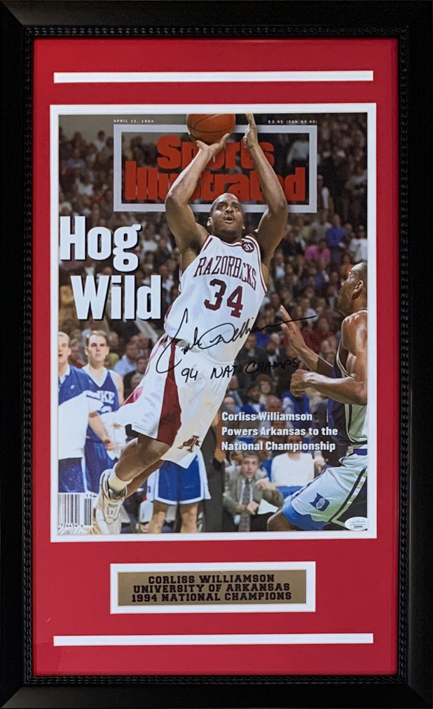 Corliss Williamson Autographed Arkansas 1994 Signed 12x18 Framed Photo JSA COA Corliss Williamson Autographed Arkansas 1994 Signed 12x18 Framed Photo JSA COA
