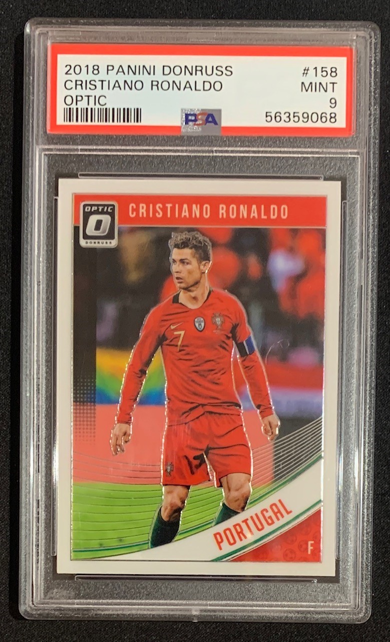 Cristiano Ronaldo 2018 Panini Donruss Optic Soccer Card #158 Graded PSA 9 Cristiano Ronaldo 2018 Panini Donruss Optic Soccer Card #158 Graded PSA 9