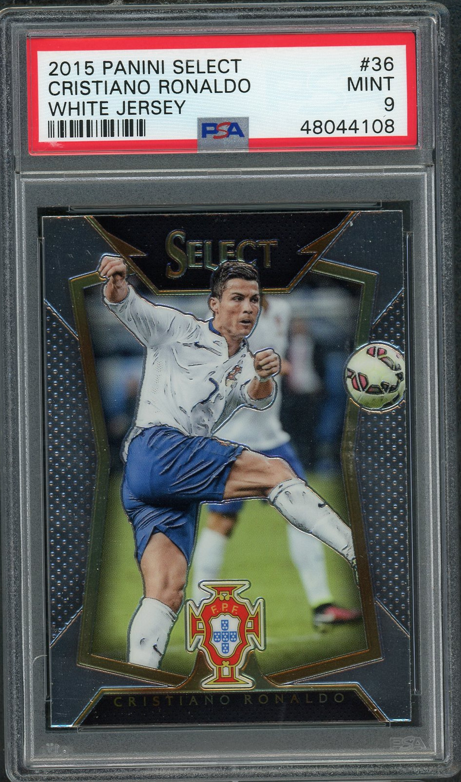 Cristiano Ronaldo 2015 Panini Select Soccer Card #36 Graded PSA 9 MINT