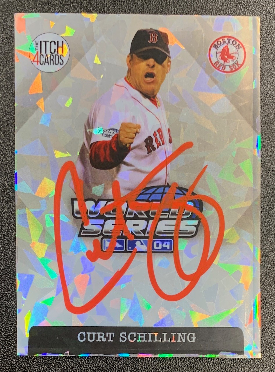 Curt Schilling Autographed 2004 World Series Signed Baseball Card JSA COA