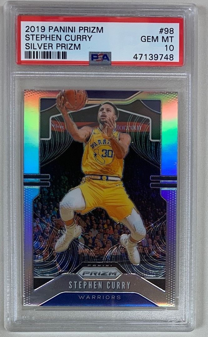 Stephen Curry 2019 Panini Silver Prizm Basketball Card #98 Graded PSA 10