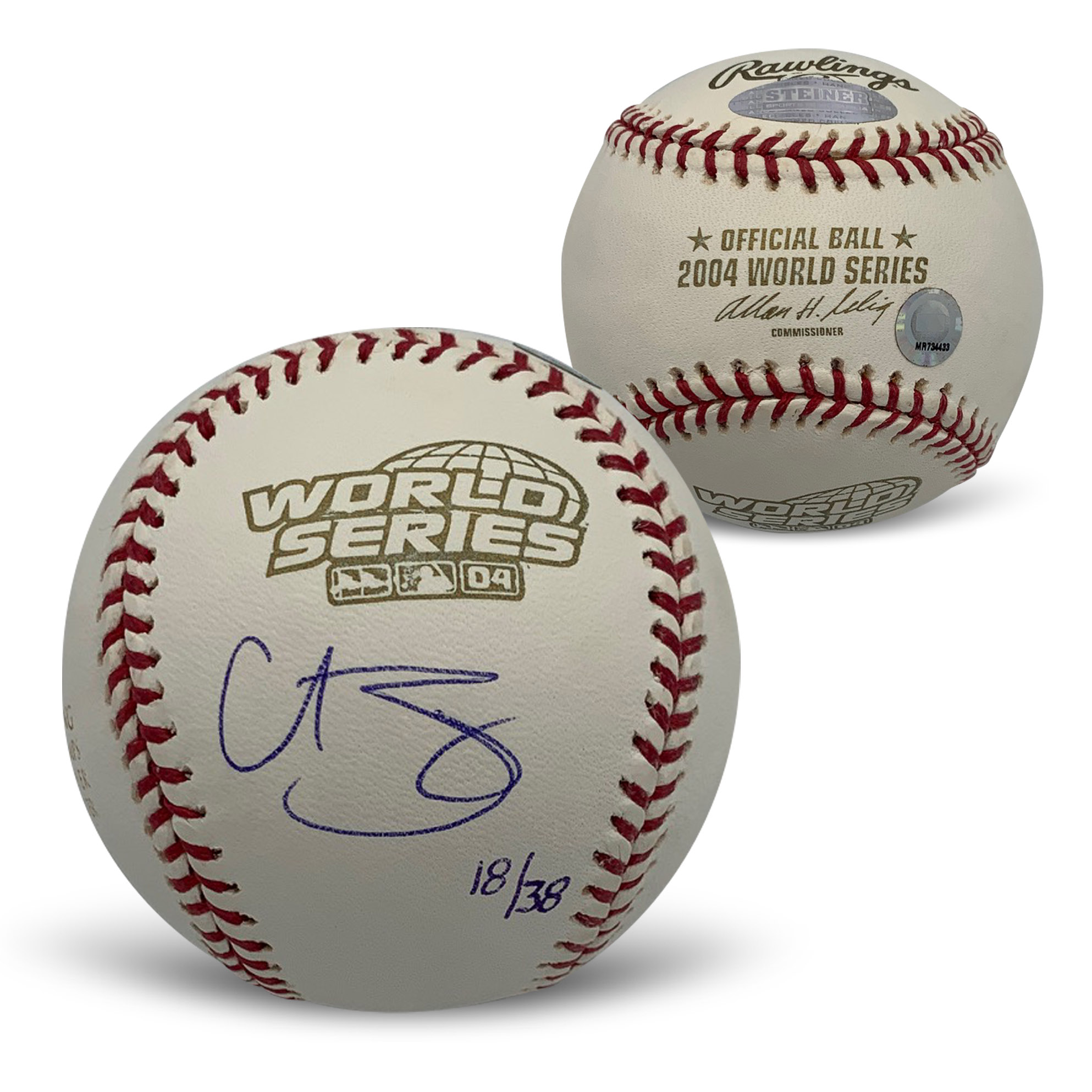 Curt Schilling Autographed Boston Red Sox 2004 World Series Signed Baseball Steiner Sports COA LE 18/38 With UV Display Case