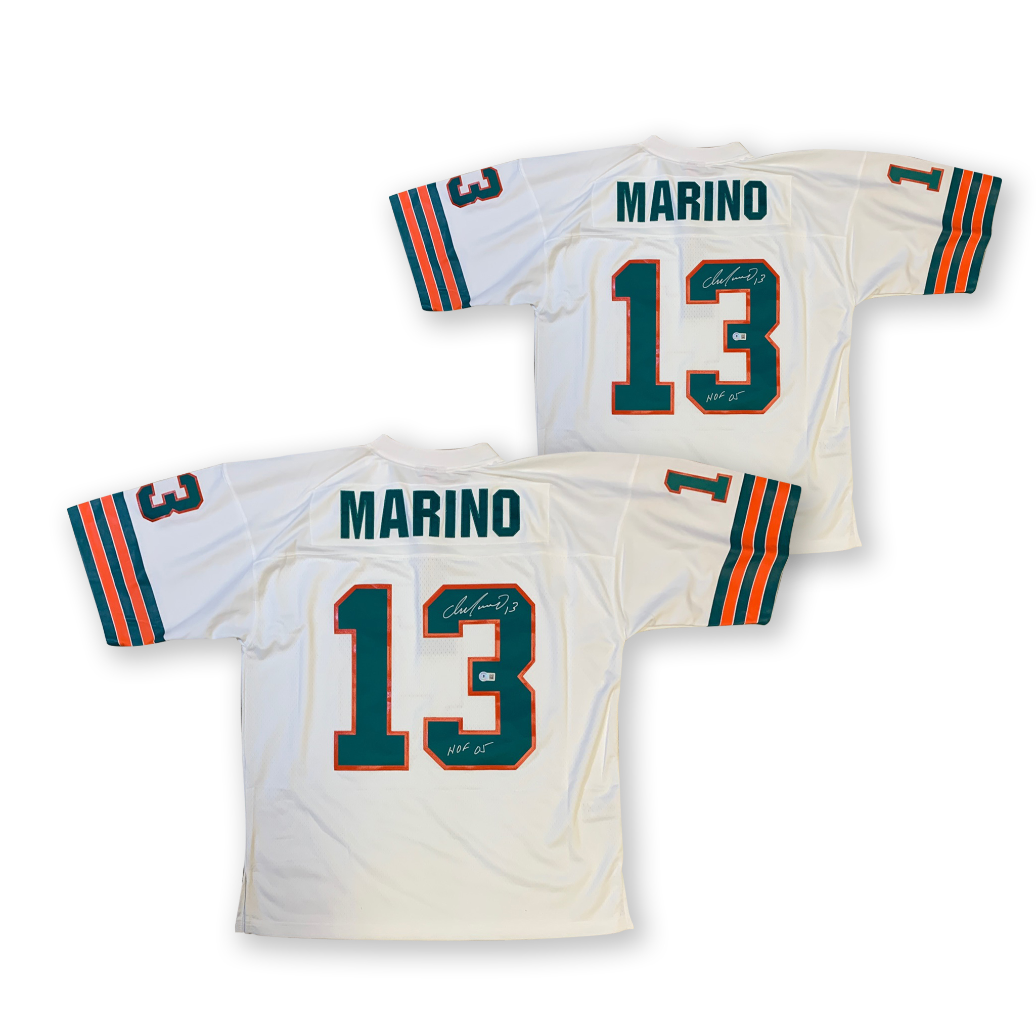 Dan Marino Autographed Miami Dolphins Mitchell & Ness White Signed Football Jersey Beckett COA HOF 05