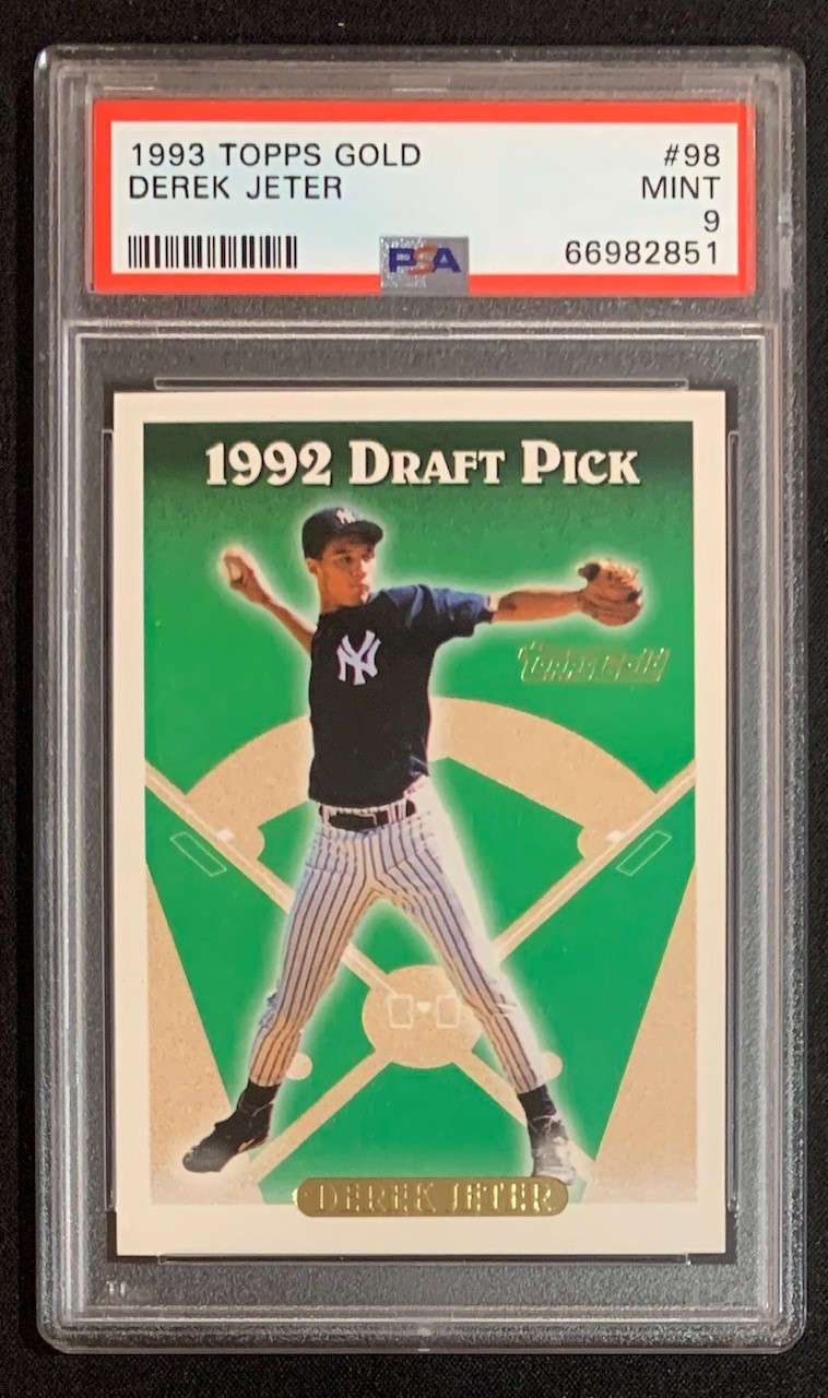 Derek Jeter 1993 Topps Gold Baseball Rookie Card RC #98 Graded PSA 9 Derek Jeter 1993 Topps Gold Baseball Rookie Card RC #98 Graded PSA 9