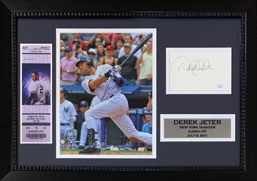 Derek Jeter Autographed New York Yankees 3,000 Hit Signed Baseball Book 14x20 Framed Display JSA COA Derek Jeter Autographed New York Yankees 3,000 Hit Signed Baseball Book 14x20 Framed Display JSA COA