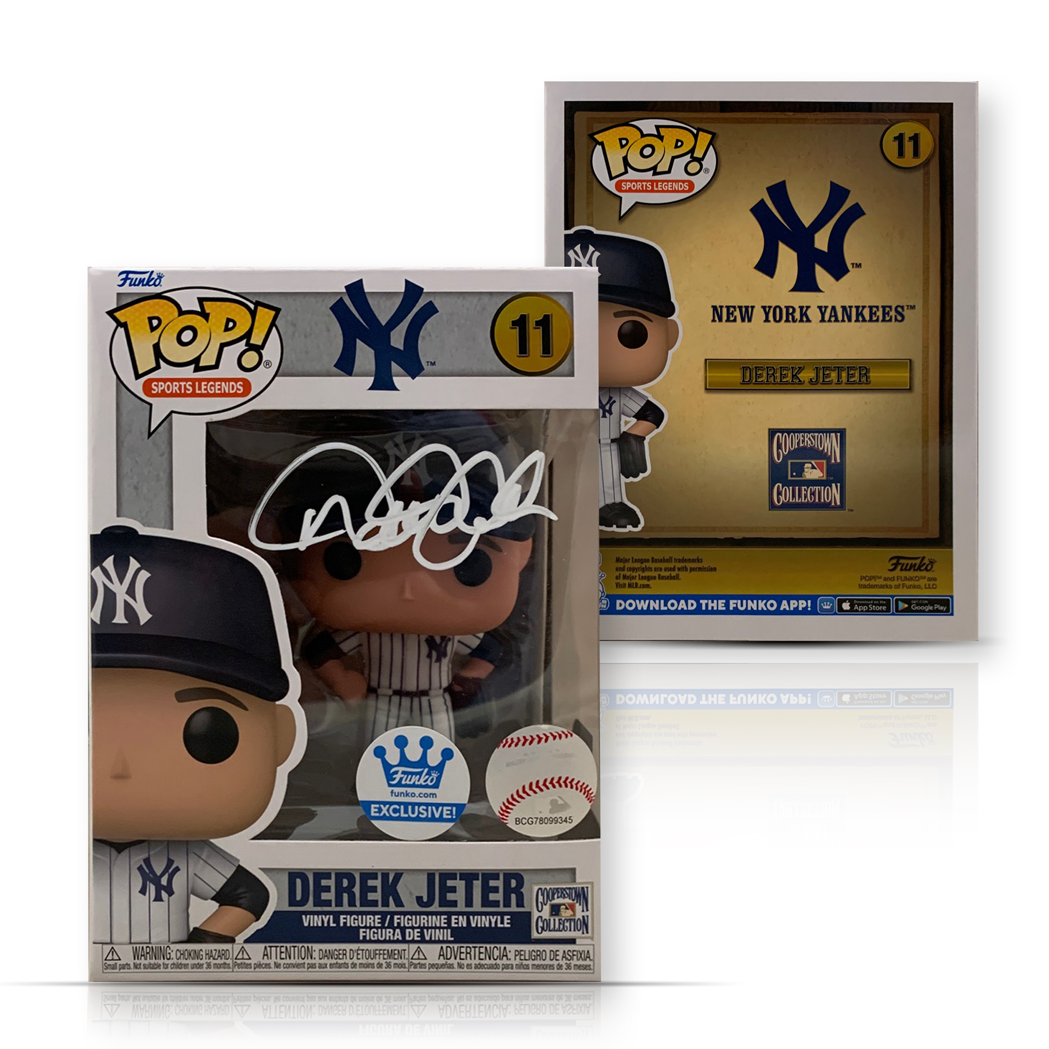 Derek Jeter Autographed New York Yankees Signed Baseball Funko Pop 11 MLB Hologram COA