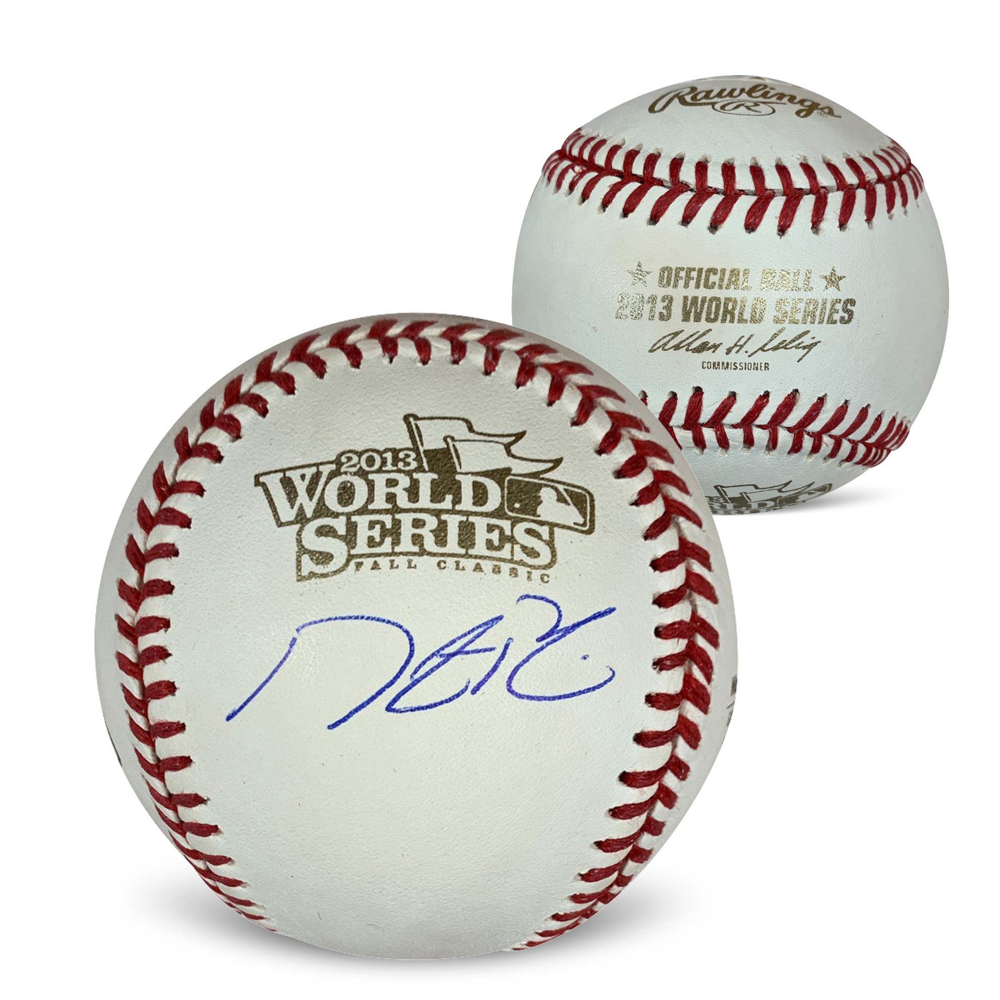 Dustin Pedroia Autographed 2013 World Series Signed Baseball JSA COA With Display Case 1