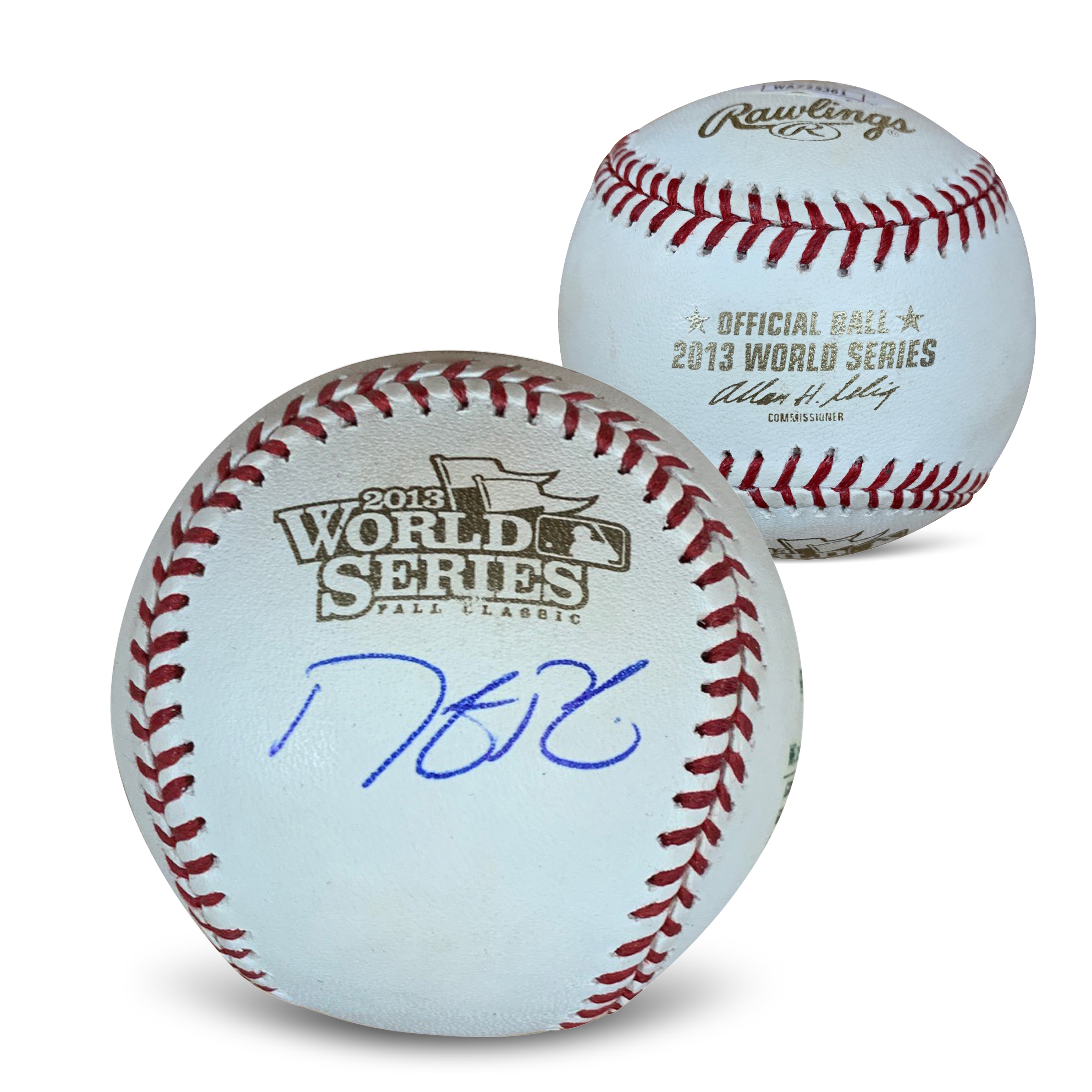 Dustin Pedroia Autographed 2013 World Series Signed Baseball JSA COA With Display Case 2