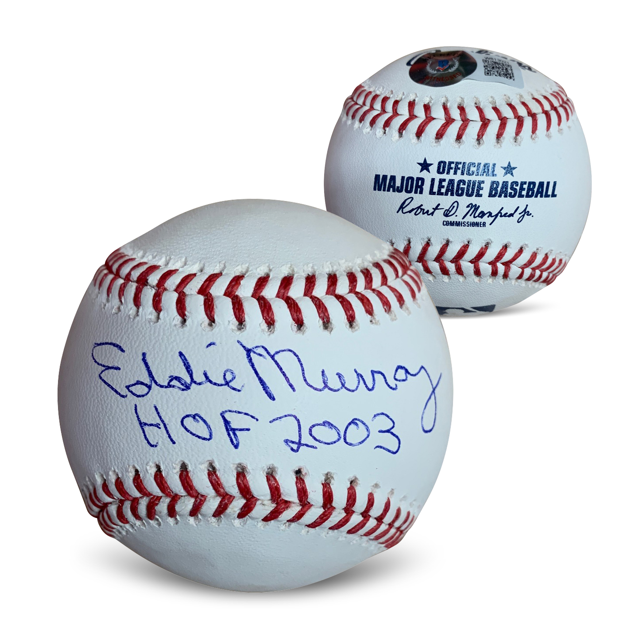 Eddie Murray Autographed MLB Signed Hall of Fame HOF 2003 Baseball Beckett With UV Display Case