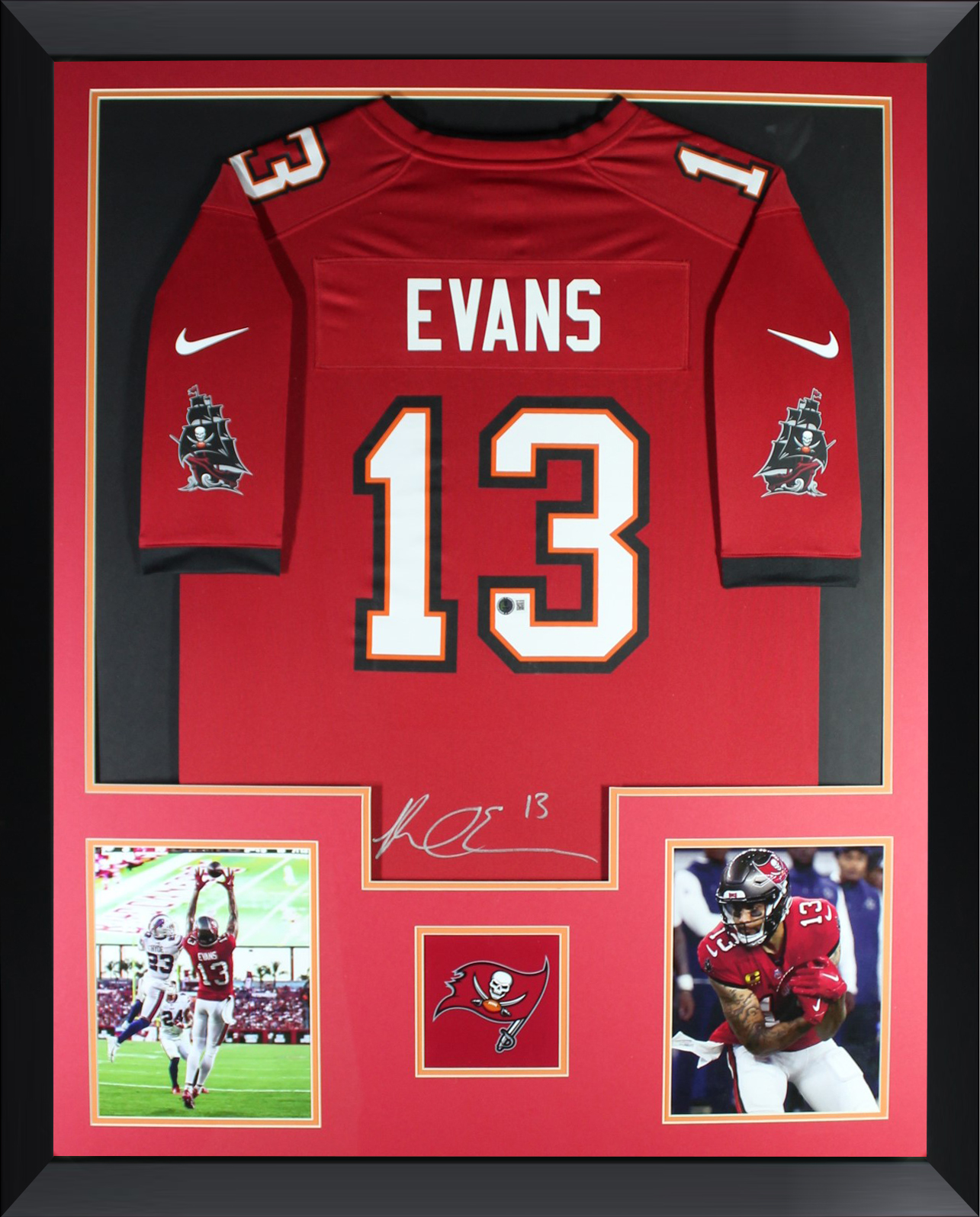 Mike Evans Autographed Tampa Bay Buccaneers Signed Nike Game Football Framed Jersey Beckett COA Mike Evans Autographed Tampa Bay Buccaneers Signed Nike Game Football Framed Jersey Beckett COA
