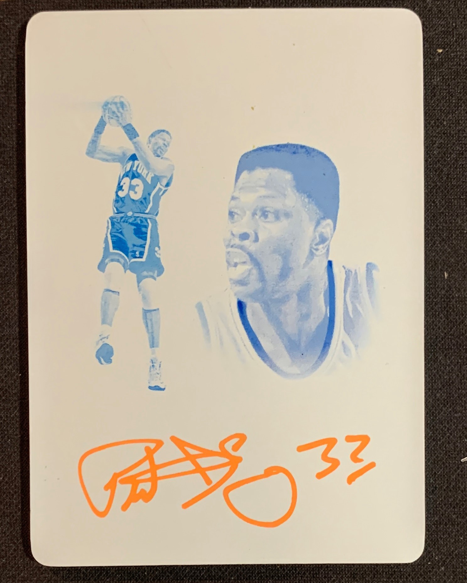 Patrick Ewing 2019 Panini Flawless Signed Basketball Printing Plate Card Beckett COA 1/1