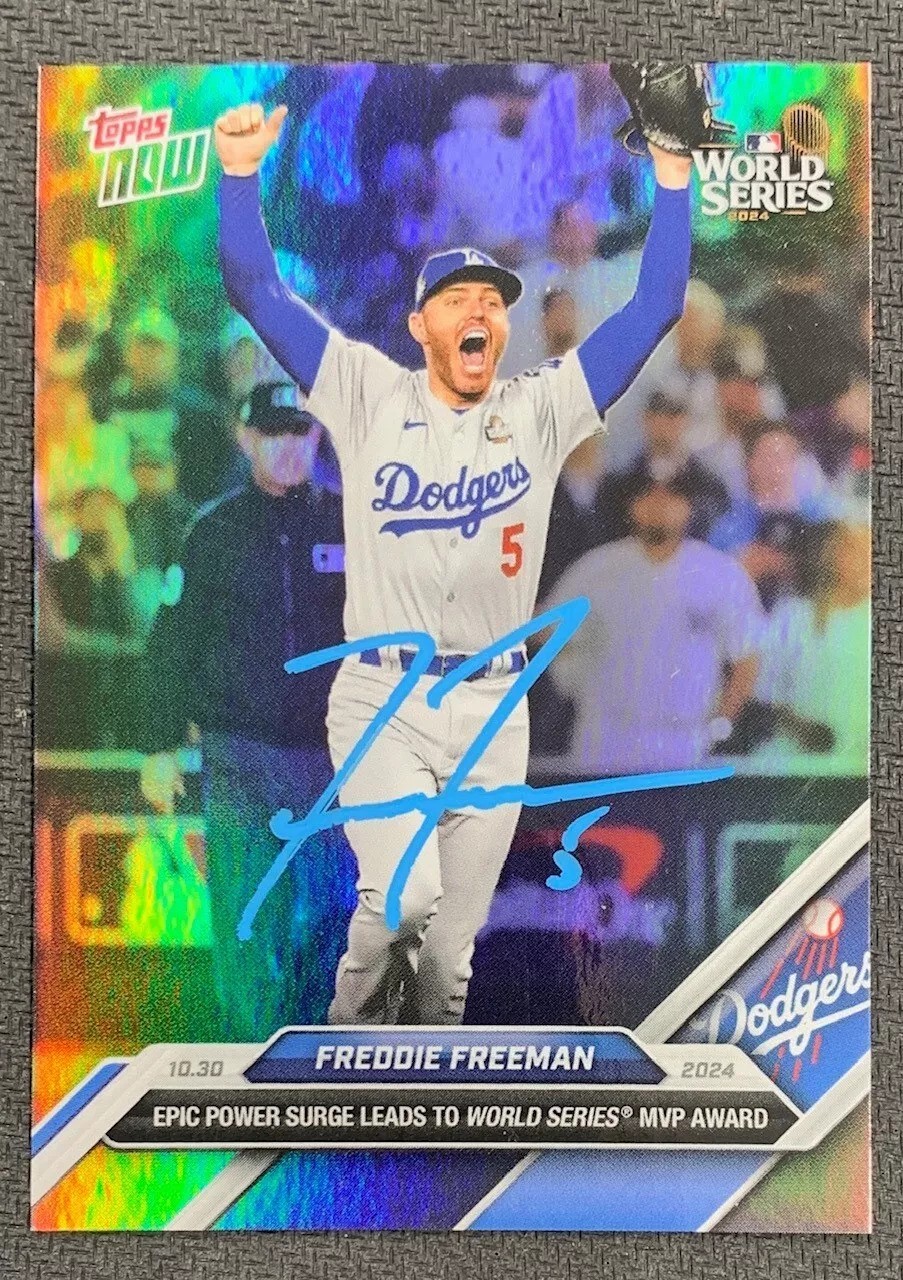 Freddie Freeman 2024 Topps Now Rainbow Foil World Series MVP Card #886SP Auto SP