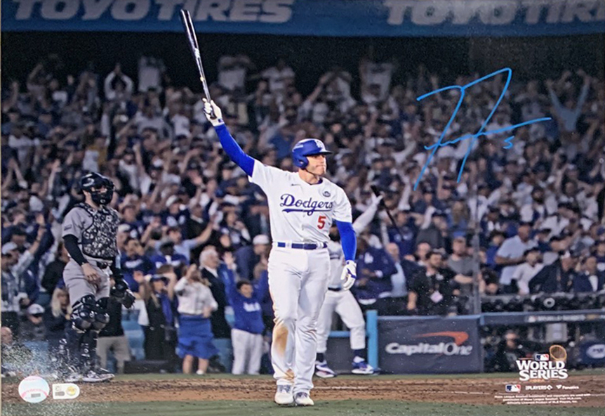 Freddie Freeman Autographed Los Angeles Dodgers 2024 World Series Game 1 Grand Slam Signed Baseball 16x20 Photo MLB Hologam COA