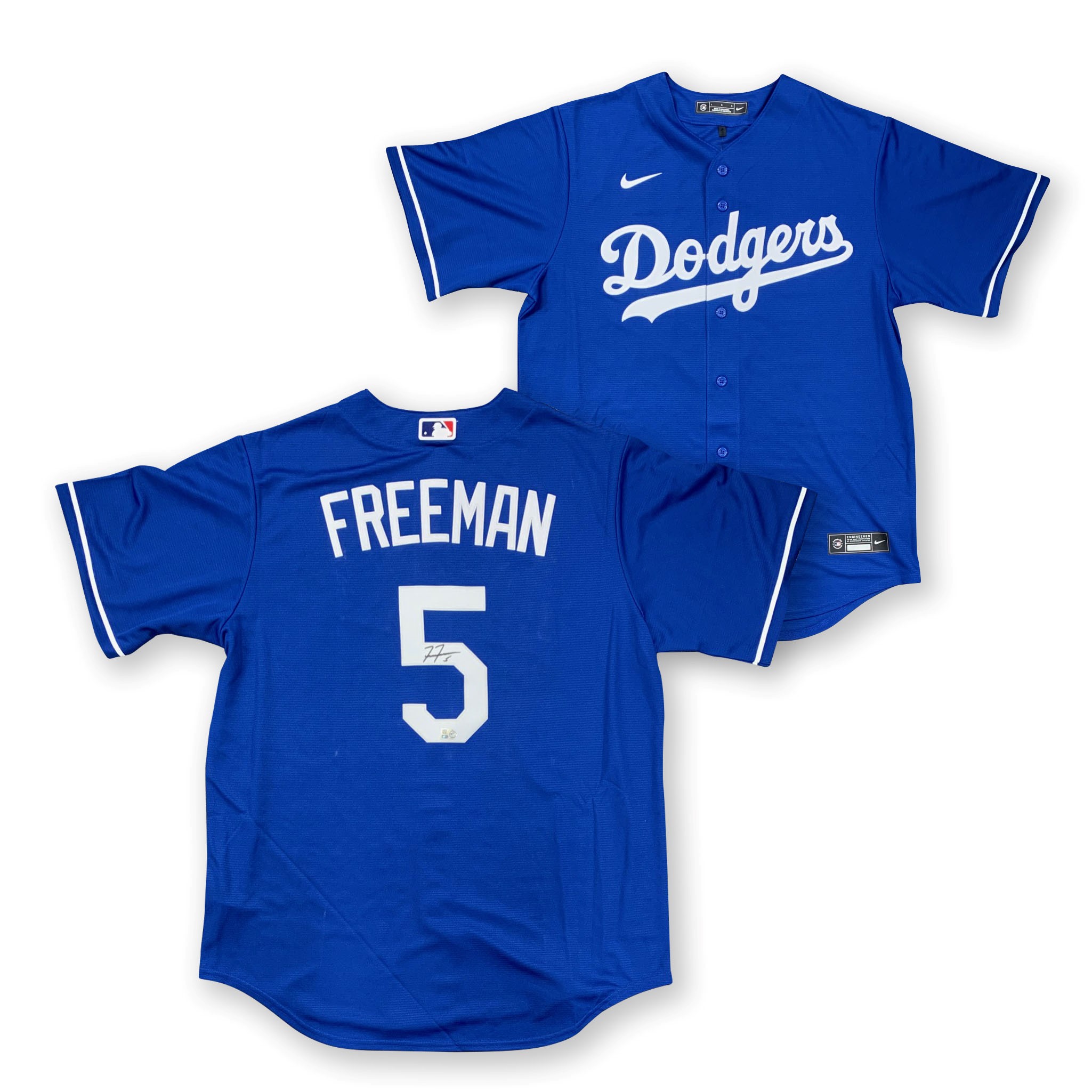 Freddie Freeman Autographed Los Angeles Dodgers Signed Nike Replica Blue Baseball Jersey MLB Hologram COA