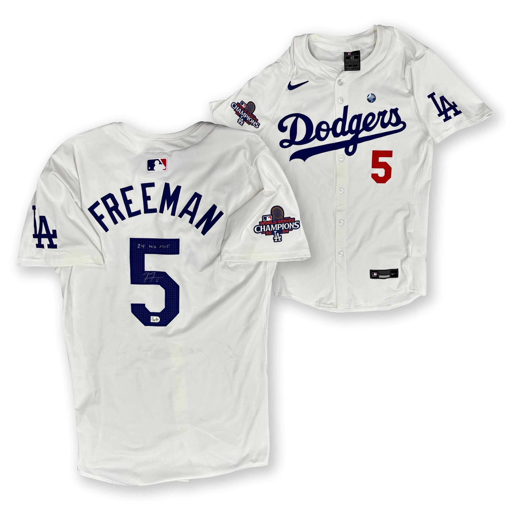 Freddie Freeman Autographed Los Angeles Dodgers 2024 World Series MVP Signed Nike Elite Authentic Baseball Jersey MLB Hologram COA 2 Freddie Freeman Autographed Los Angeles Dodgers 2024 World Series MVP Signed Nike Elite Authentic Baseball Jersey MLB Hologram COA 2