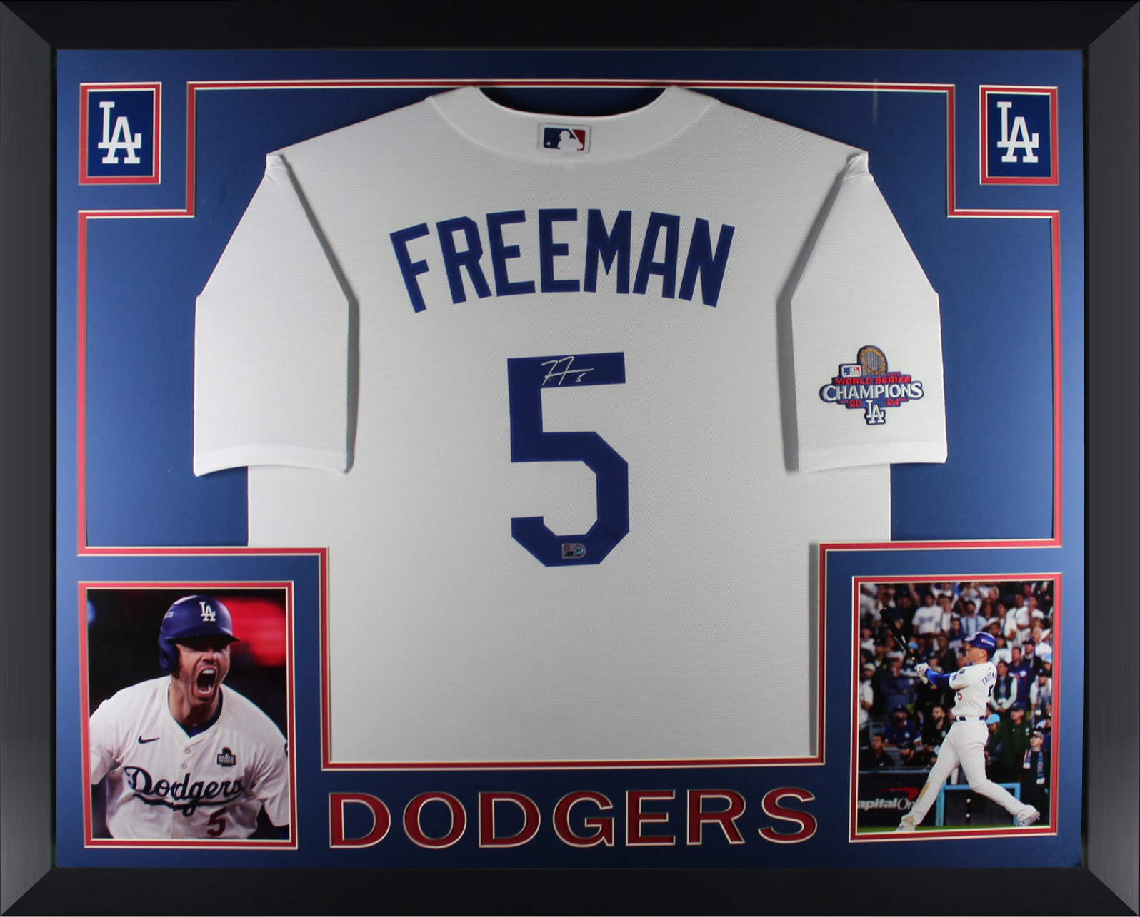 Freddie Freeman Autographed Los Angeles Dodgers 2024 World Series Signed Nike Replica White Baseball Framed Jersey MLB Hologram COA Freddie Freeman Autographed Los Angeles Dodgers 2024 World Series Signed Nike Replica White Baseball Framed Jersey MLB Hologram COA