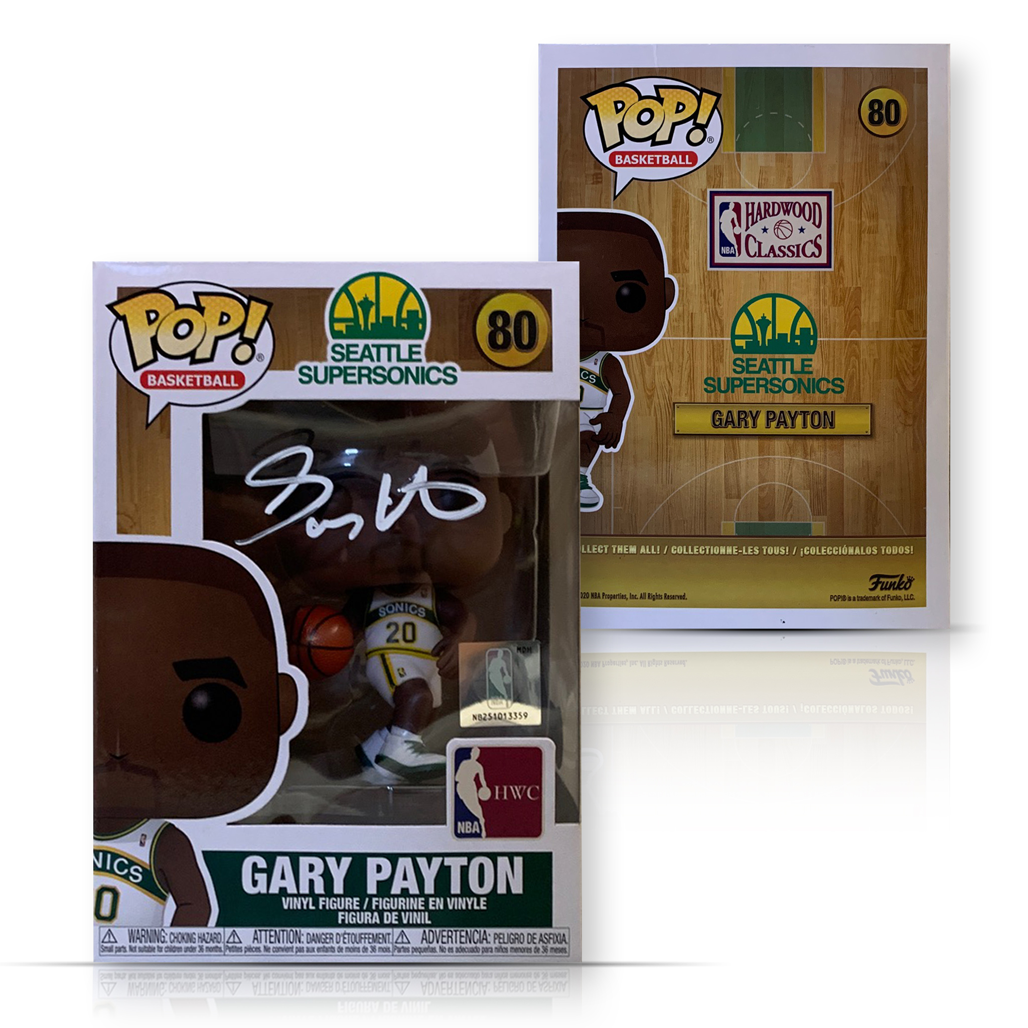 Gary Payton Autographed Seattle Supersonics Signed Basketball Funko Pop 80 Beckett COA