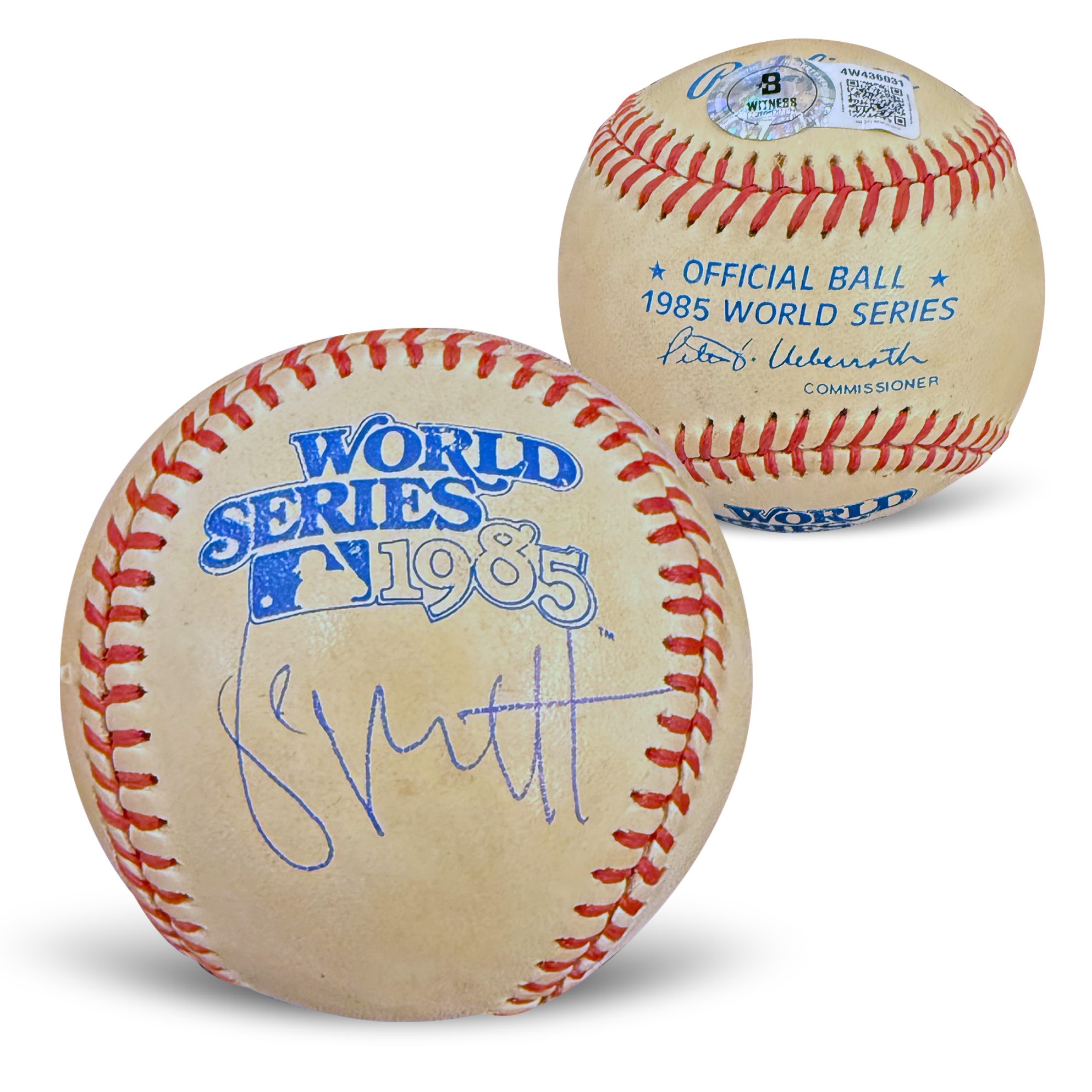 George Brett Kansas City Royals Autographed 1985 World Series Signed Baseball Beckett Witness Authenticated With UV Display Case