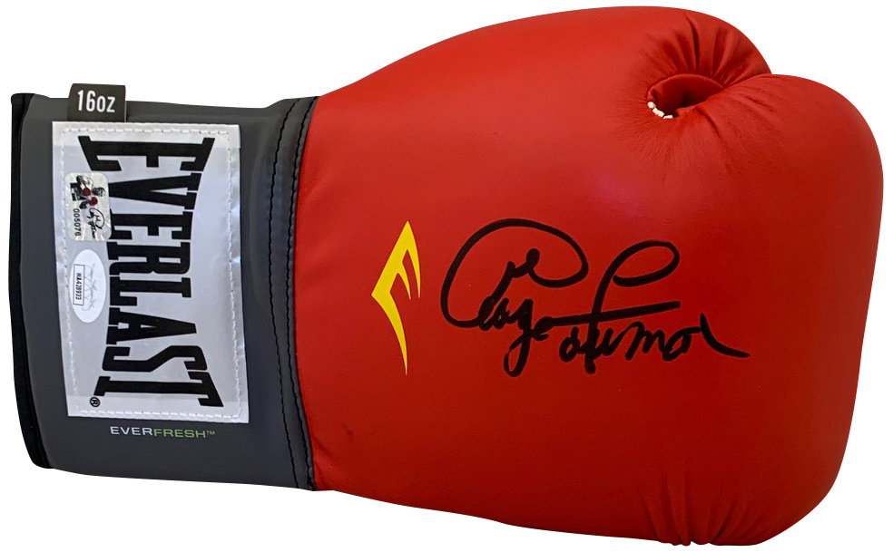 George Foreman Autographed Everlast 16oz Signed Red Boxing Glove JSA COA Right
