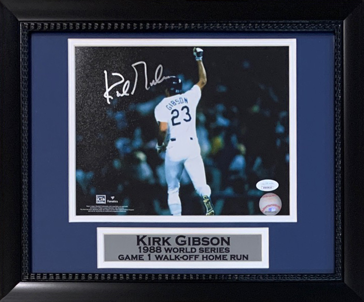 Kirk Gibson Autographed Los Angeles Dodgers Signed 1988 World Series Home Run Framed 8x10 Baseball Photo JSA COA