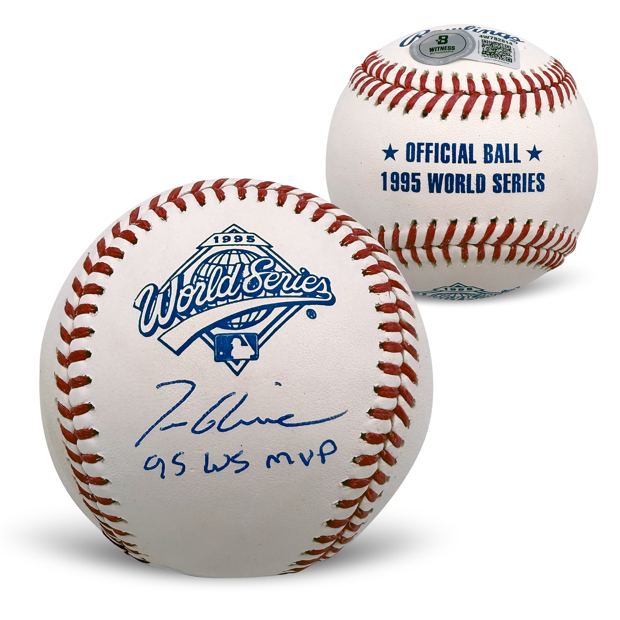 Tom Glavine Autographed Atlanta Braves 1995 World Series MVP Signed Baseball Beckett Witness Authenticated With UV Display Case