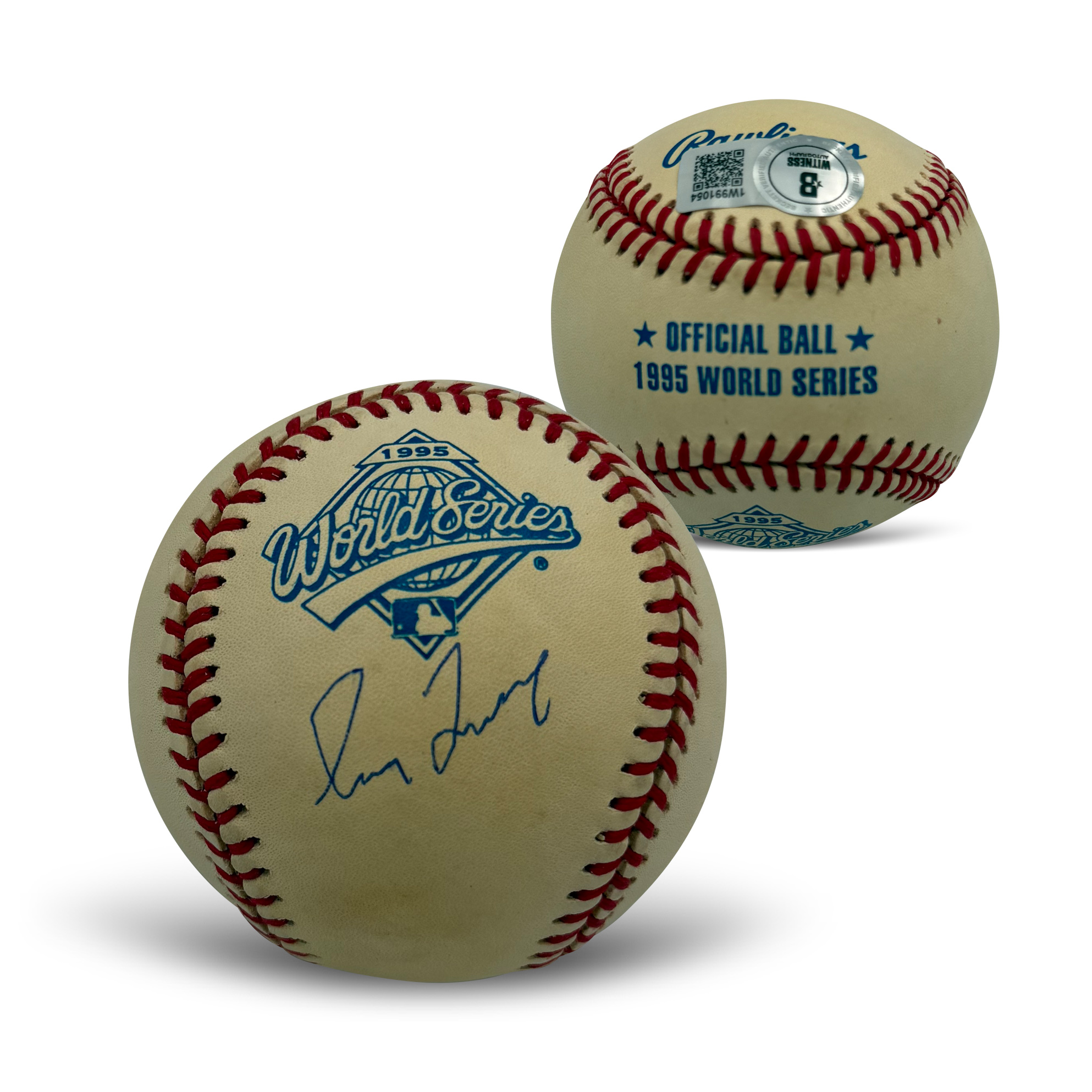 Greg Maddux Autographed 1995 World Series Signed Baseball Beckett Authenticated COA With UV Display Case 1