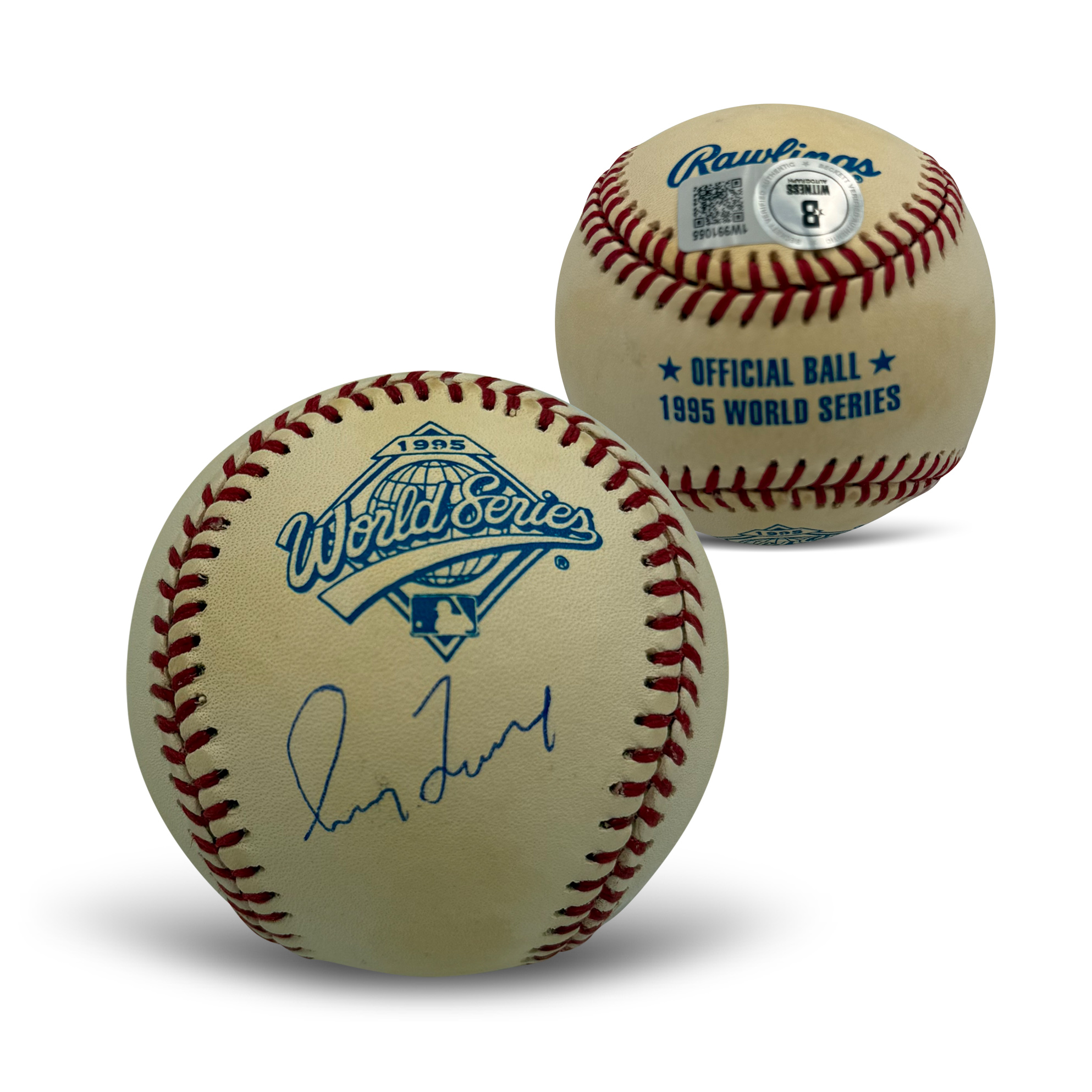 Greg Maddux Autographed 1995 World Series Signed Baseball Beckett Authenticated COA With UV Display Case 2