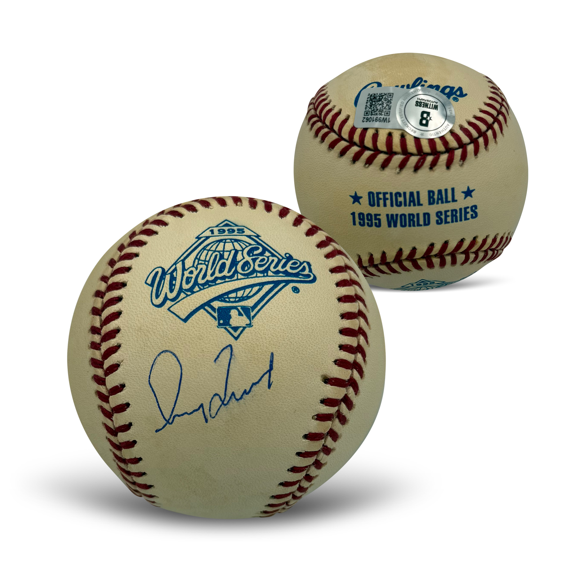 Greg Maddux Autographed 1995 World Series Signed Baseball Beckett Authenticated COA With UV Display Case 5