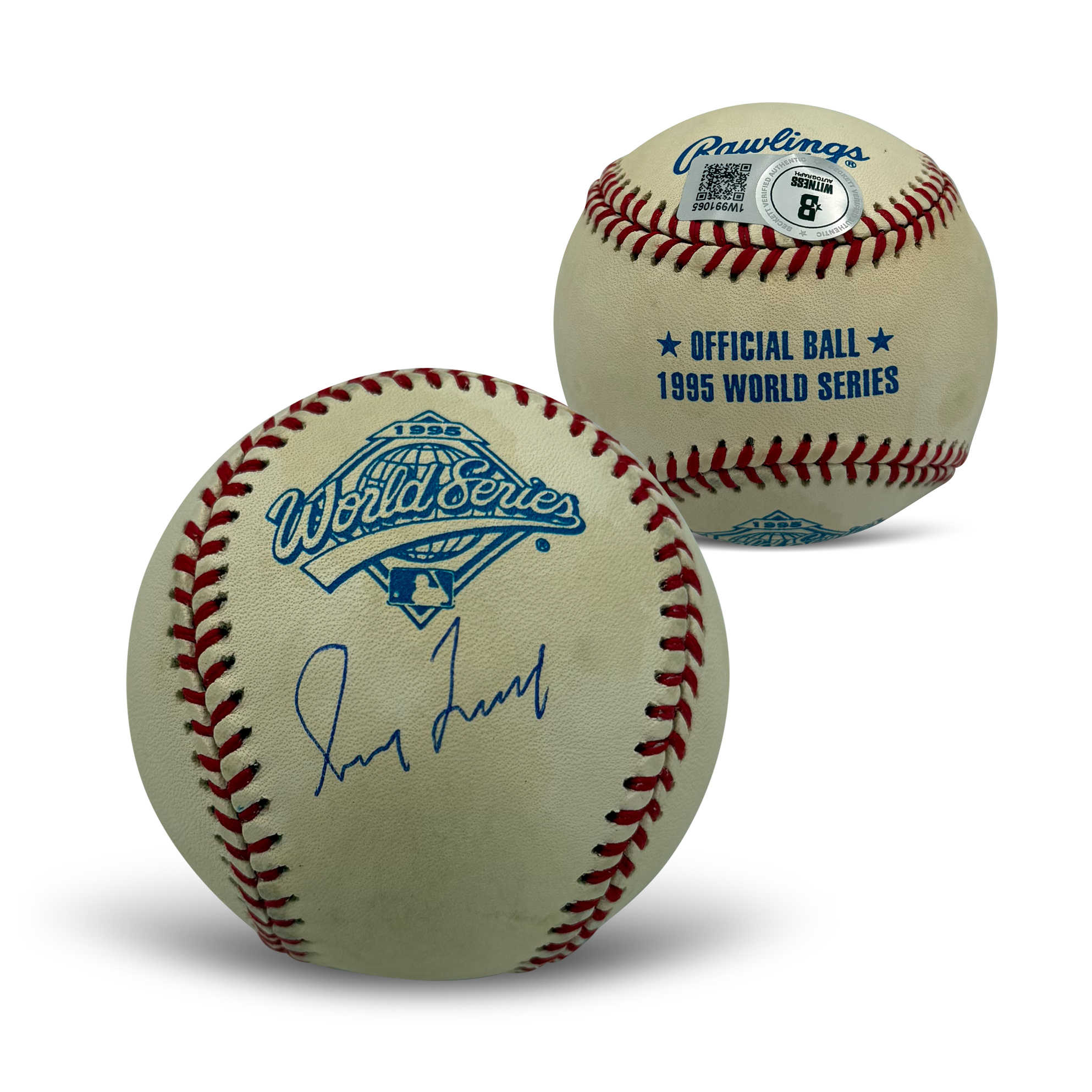 Greg Maddux Autographed 1995 World Series Signed Baseball Beckett Authenticated COA With UV Display Case 7